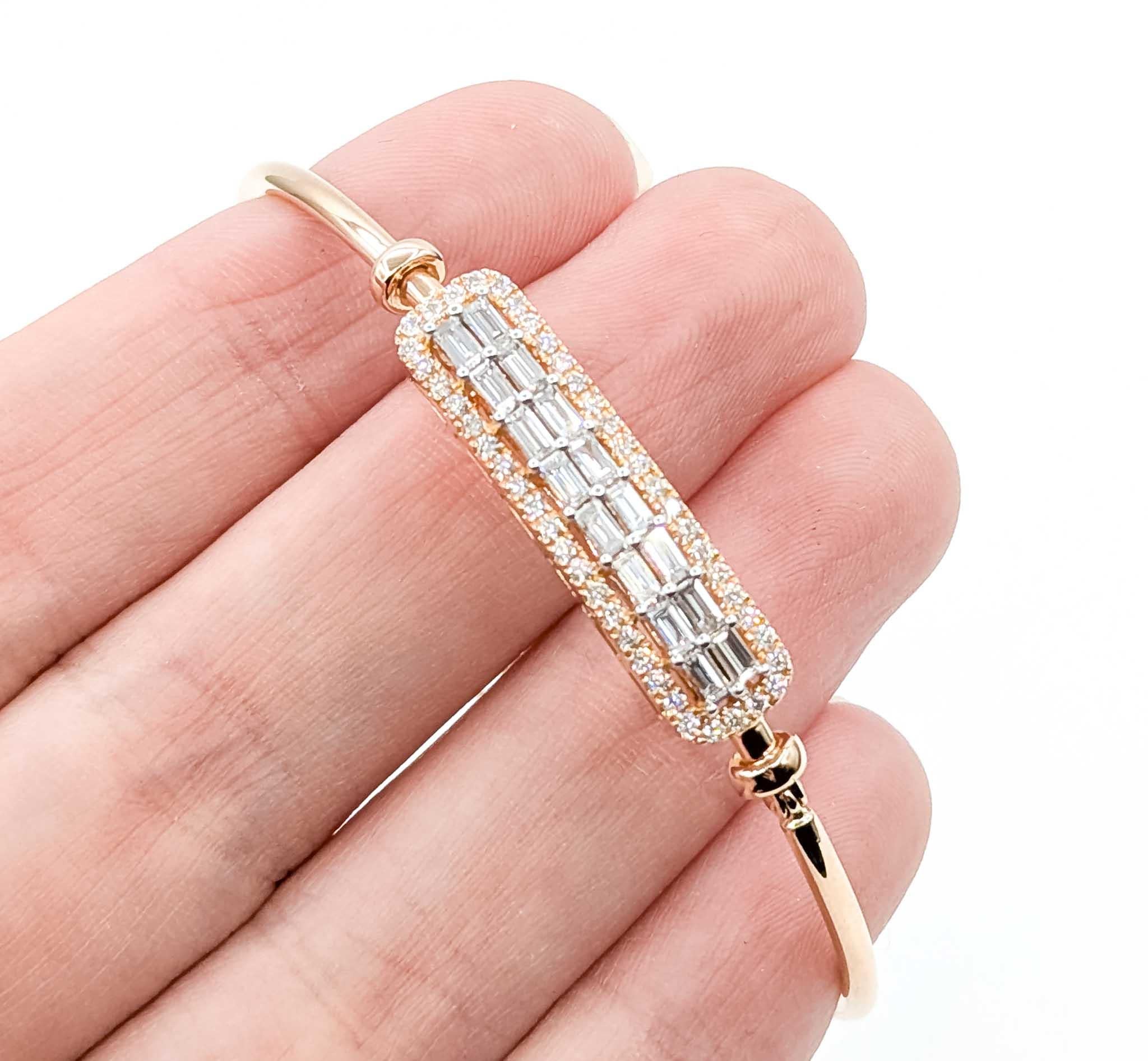 Bracelet sophistiqué en or rose 18k avec diamants Excellent état - En vente à Bloomington, MN