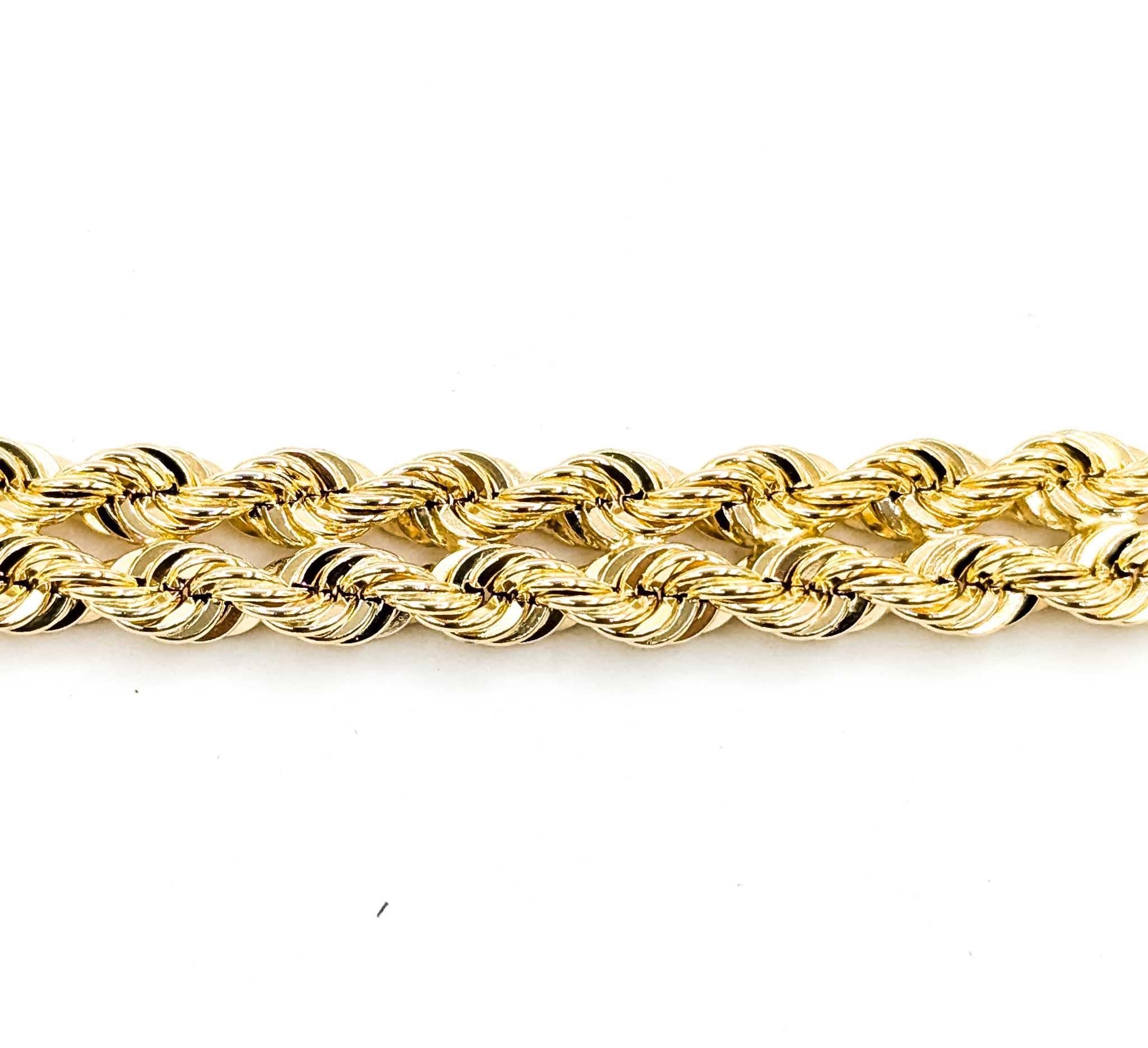 Sophisticated Diamond Buckle Rope Bracelet in 14k For Sale 1