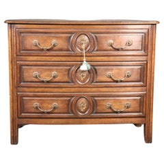 Sophisticated Distressed Walnut French Louis XV Baker Style Commode Buffet