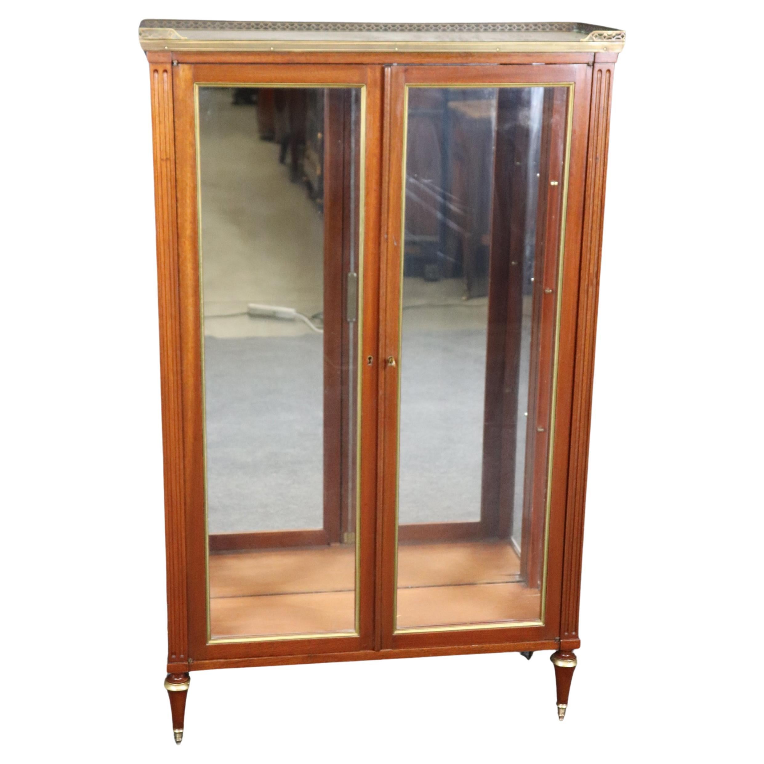 Sophisticated French Directoire Style 1930s era French Vitrine Marble Top