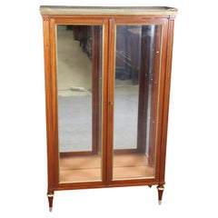 Sophisticated French Directoire Style 1930s era French Vitrine Marble Top