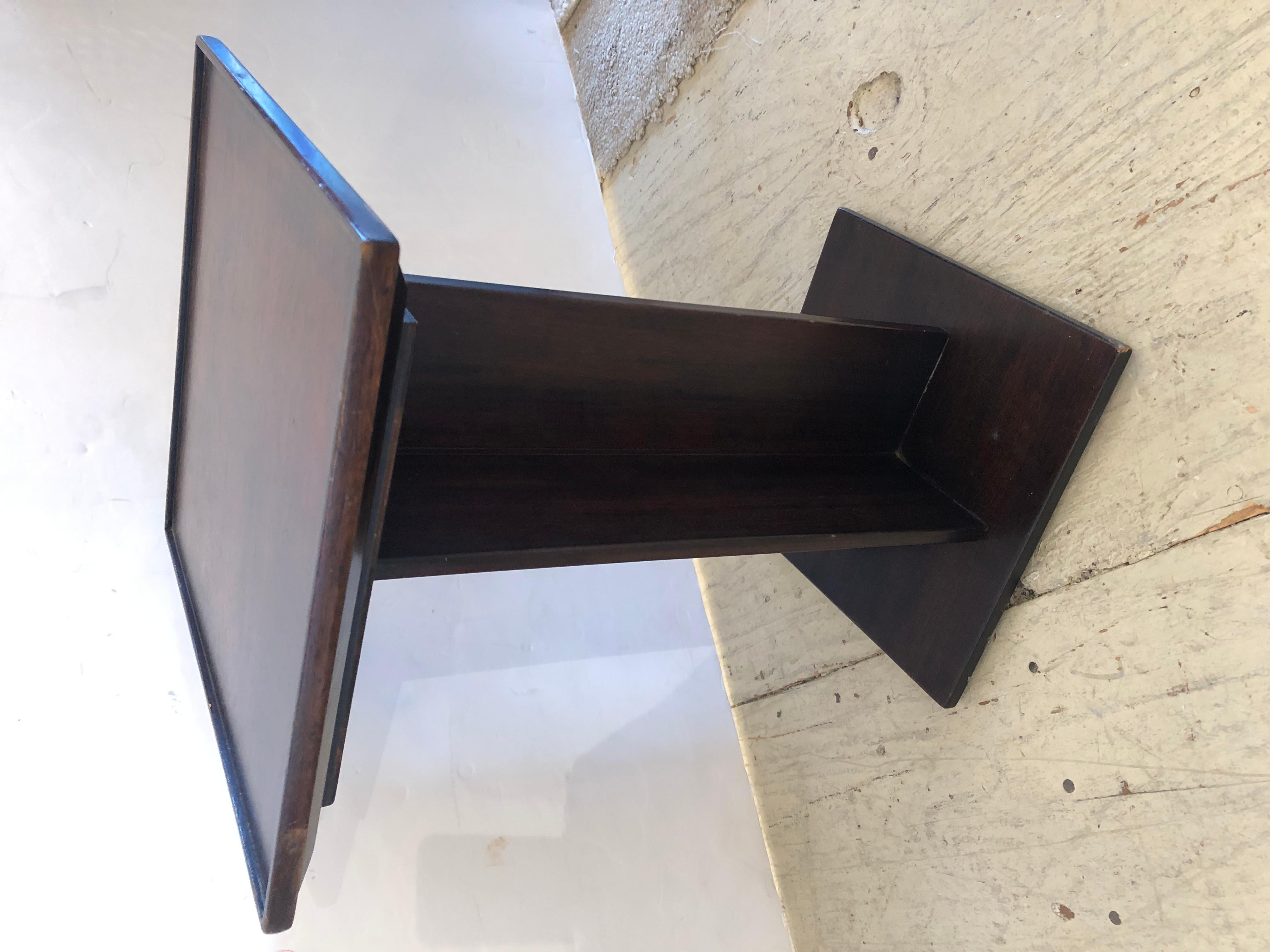 Sophisticated French Moderne Mahogany Small Square Drinks Side Table For Sale 8