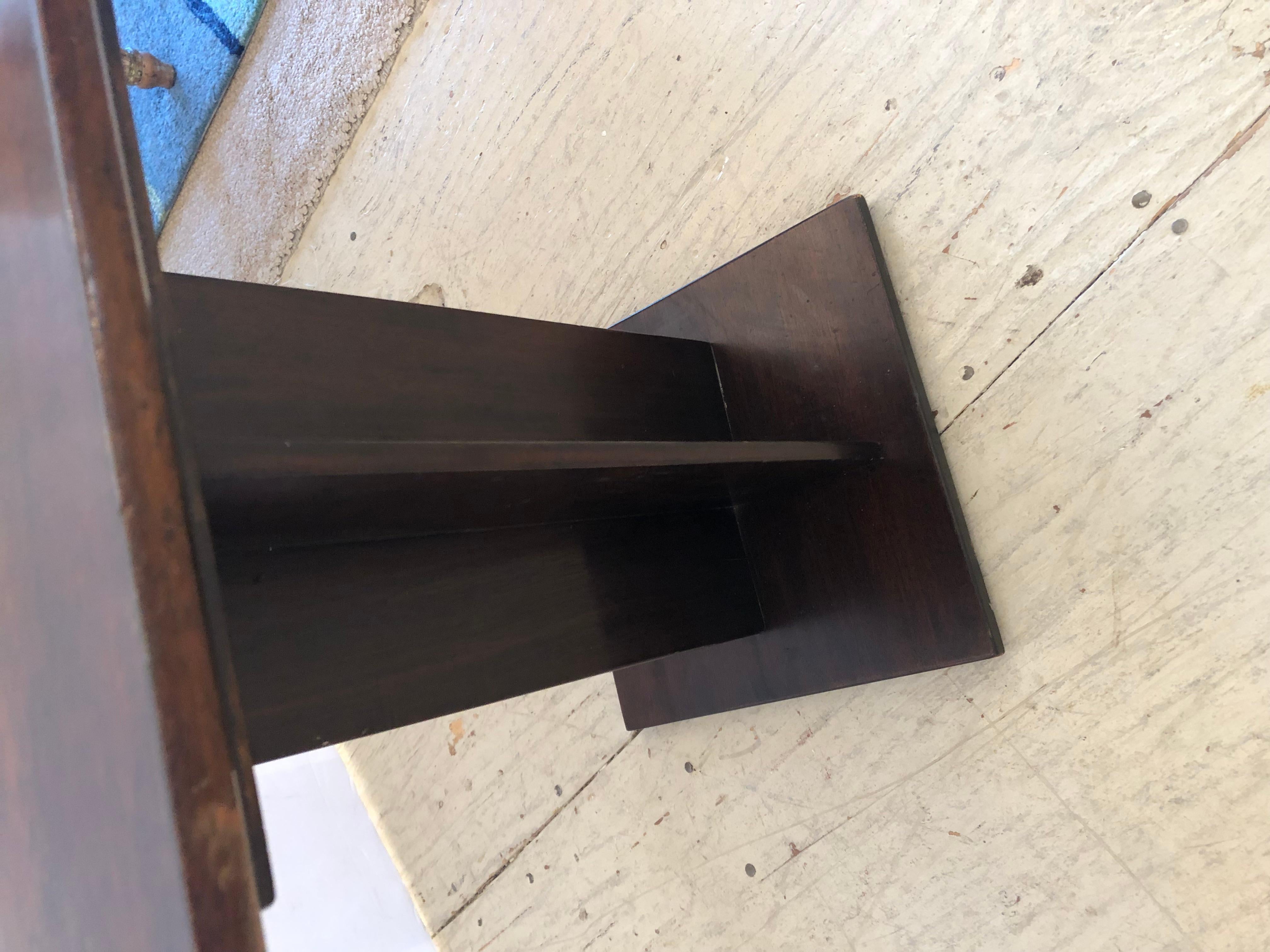 Mid-20th Century Sophisticated French Moderne Mahogany Small Square Drinks Side Table For Sale