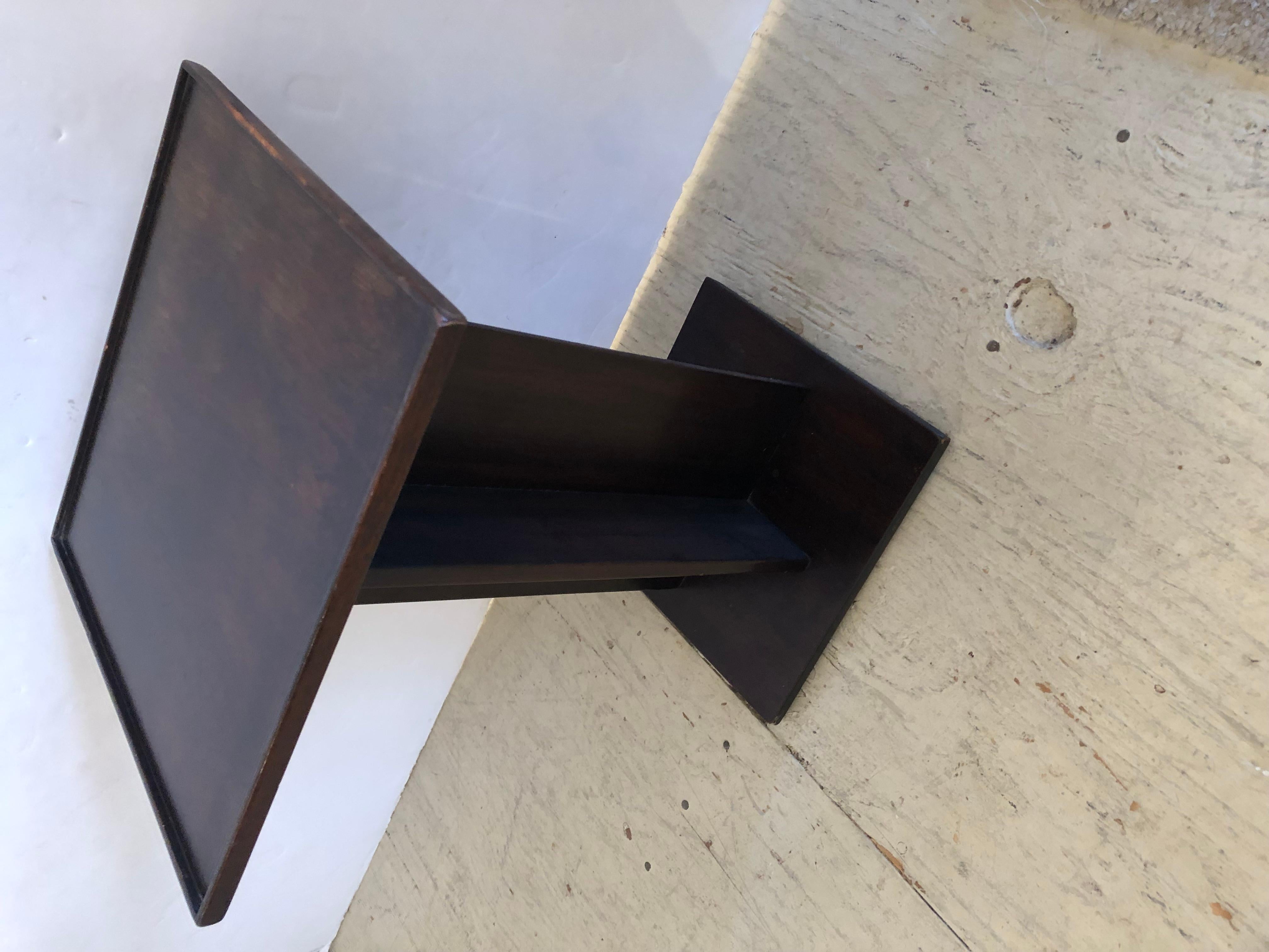 Sophisticated French Moderne Mahogany Small Square Drinks Side Table For Sale 2