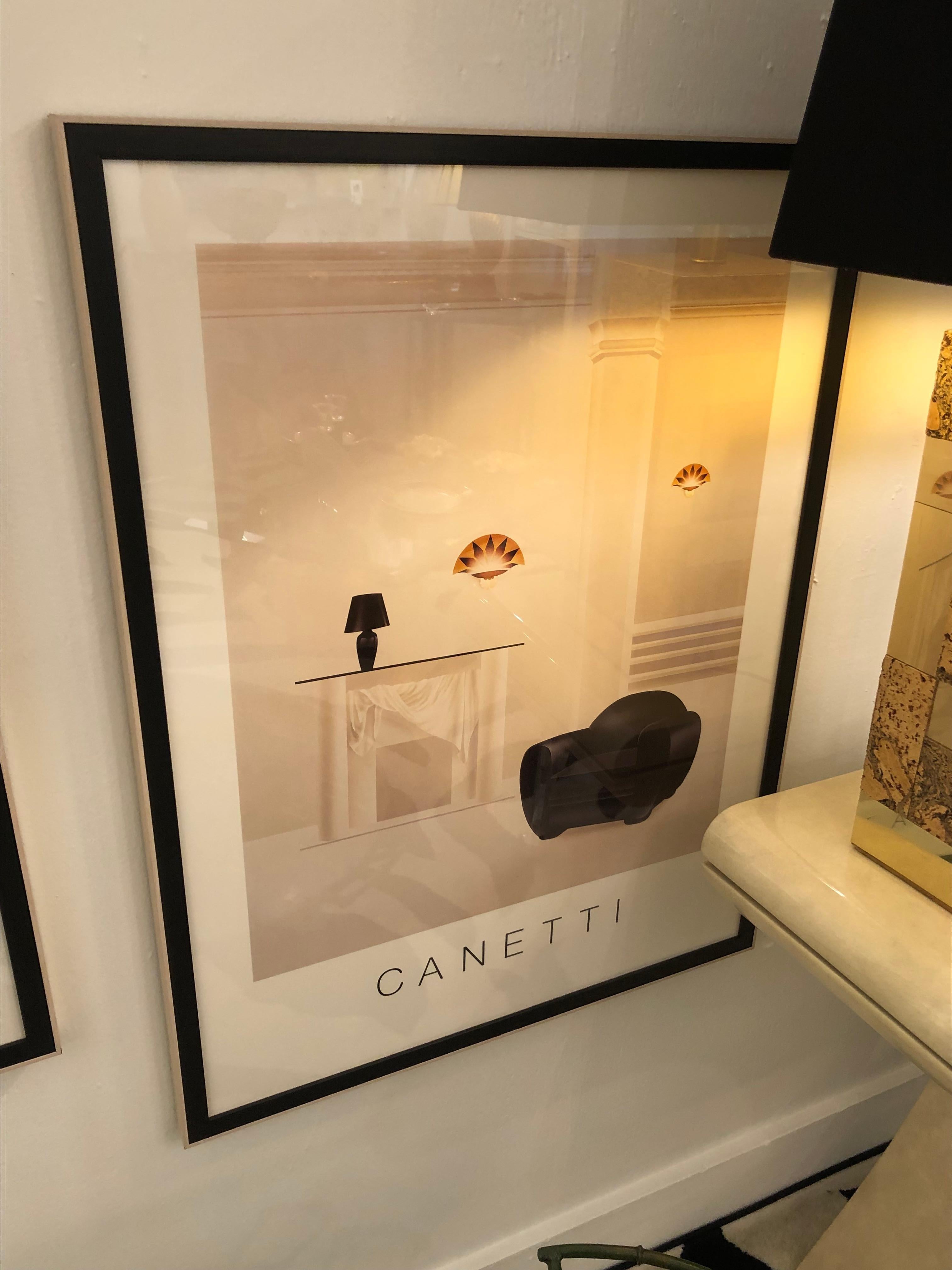 Paper Sophisticated Graphic Poster of Stylish Interior by Canetti For Sale
