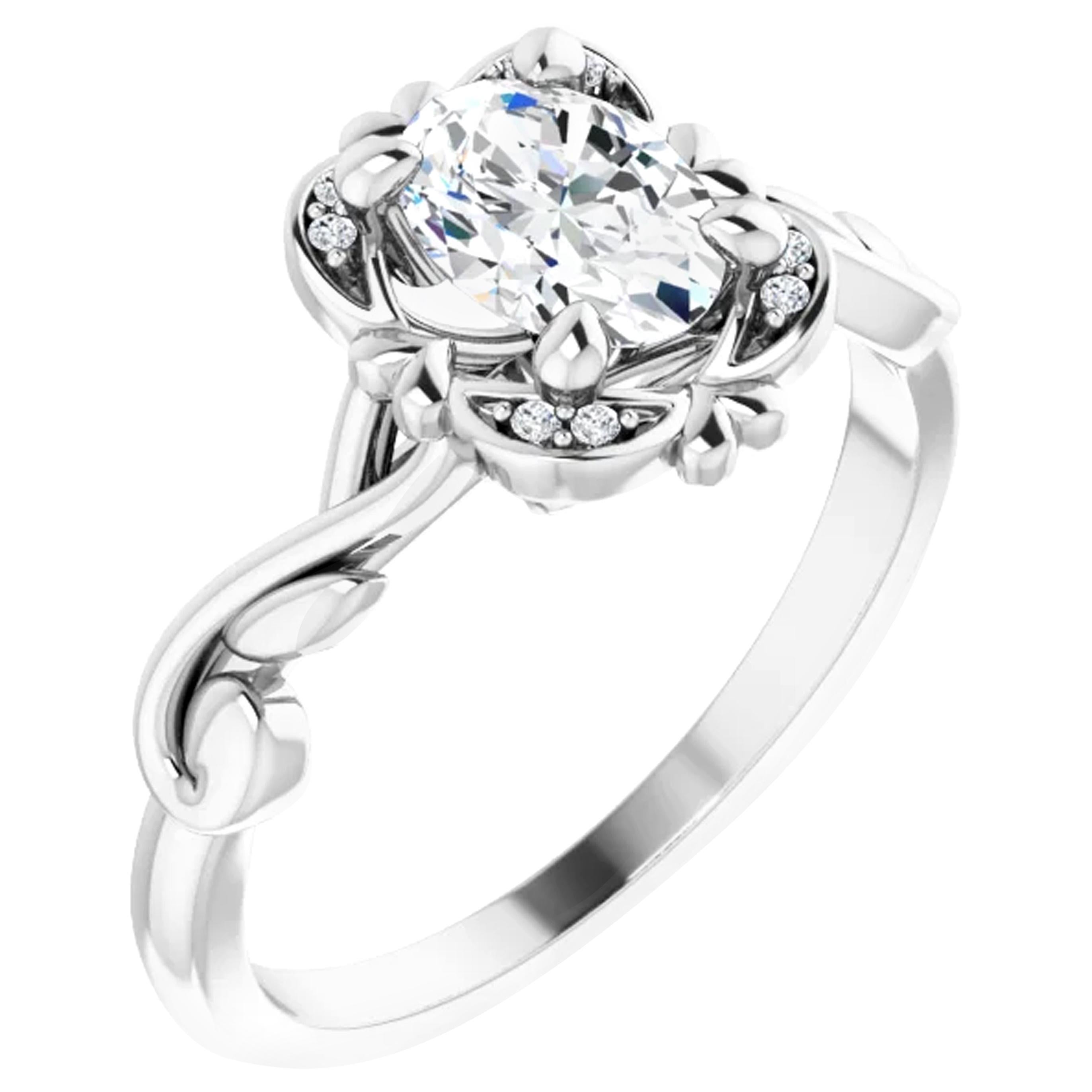 Sophisticated Halo Hidden Heart Oval GIA Certified Diamond Engagement Ring For Sale