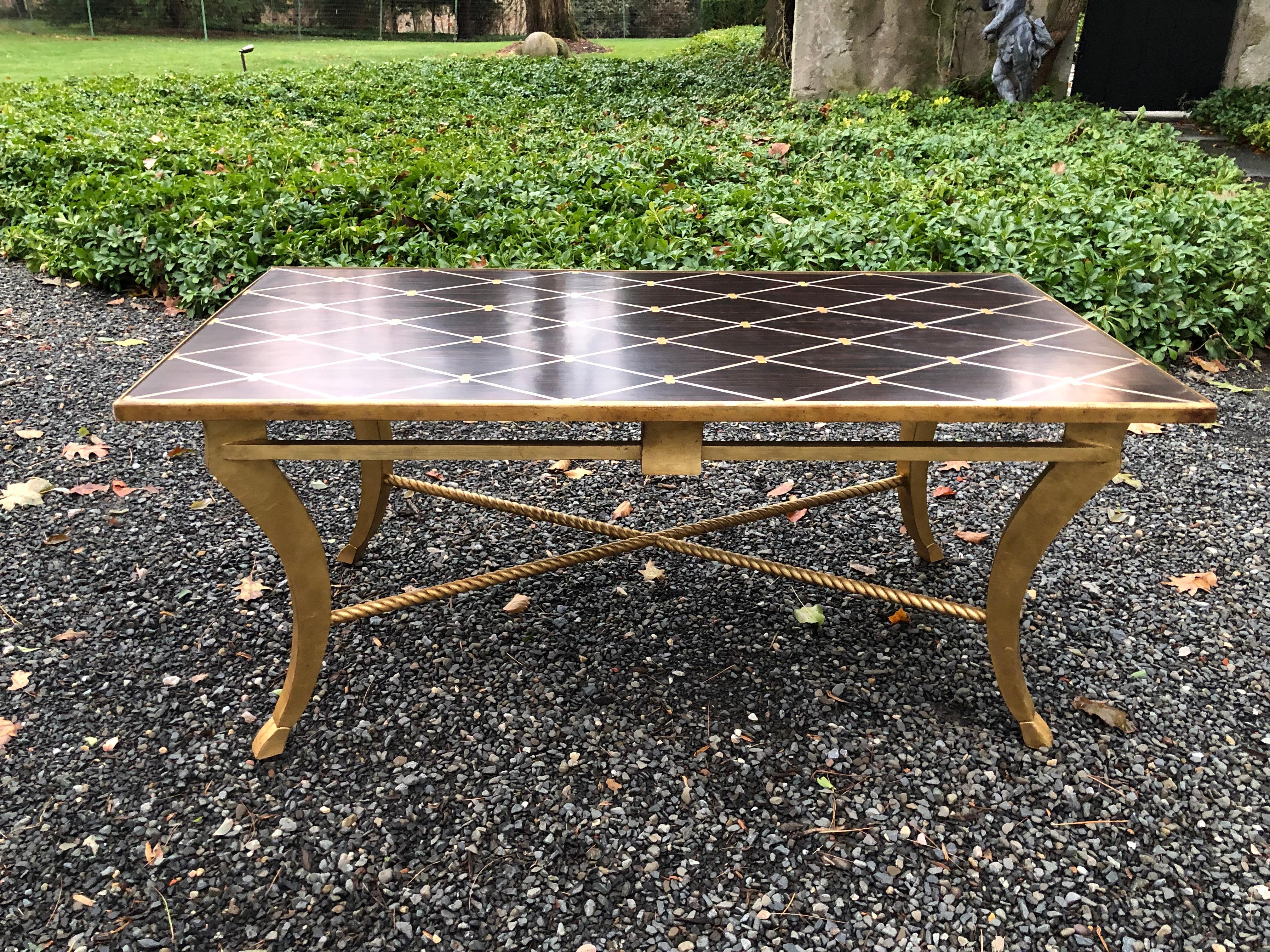 Modern Sophisticated Inlaid Wood Coffee Table by Amy Howard