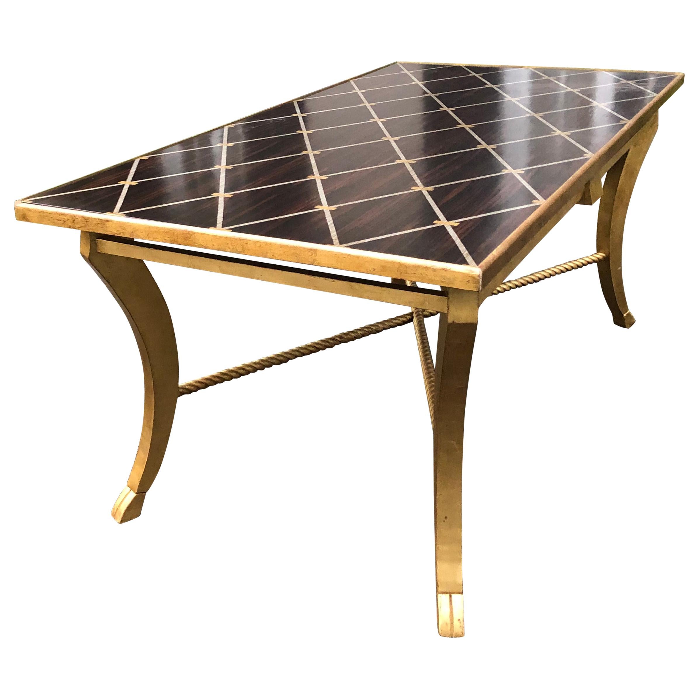 Sophisticated Inlaid Wood Coffee Table by Amy Howard