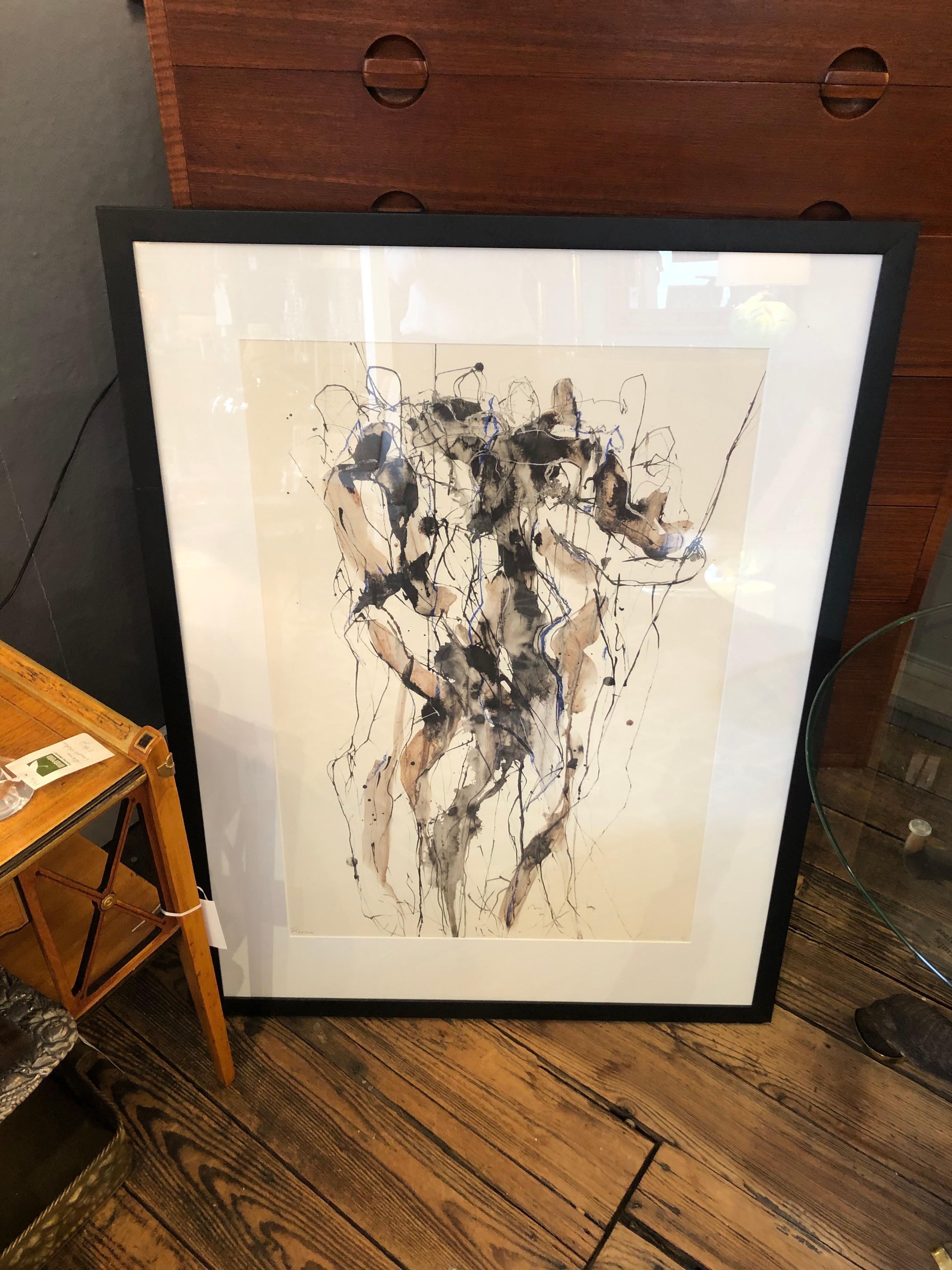 Sophisticated Large Limited Edition Signed Contemporary Figural Abstract Art 2