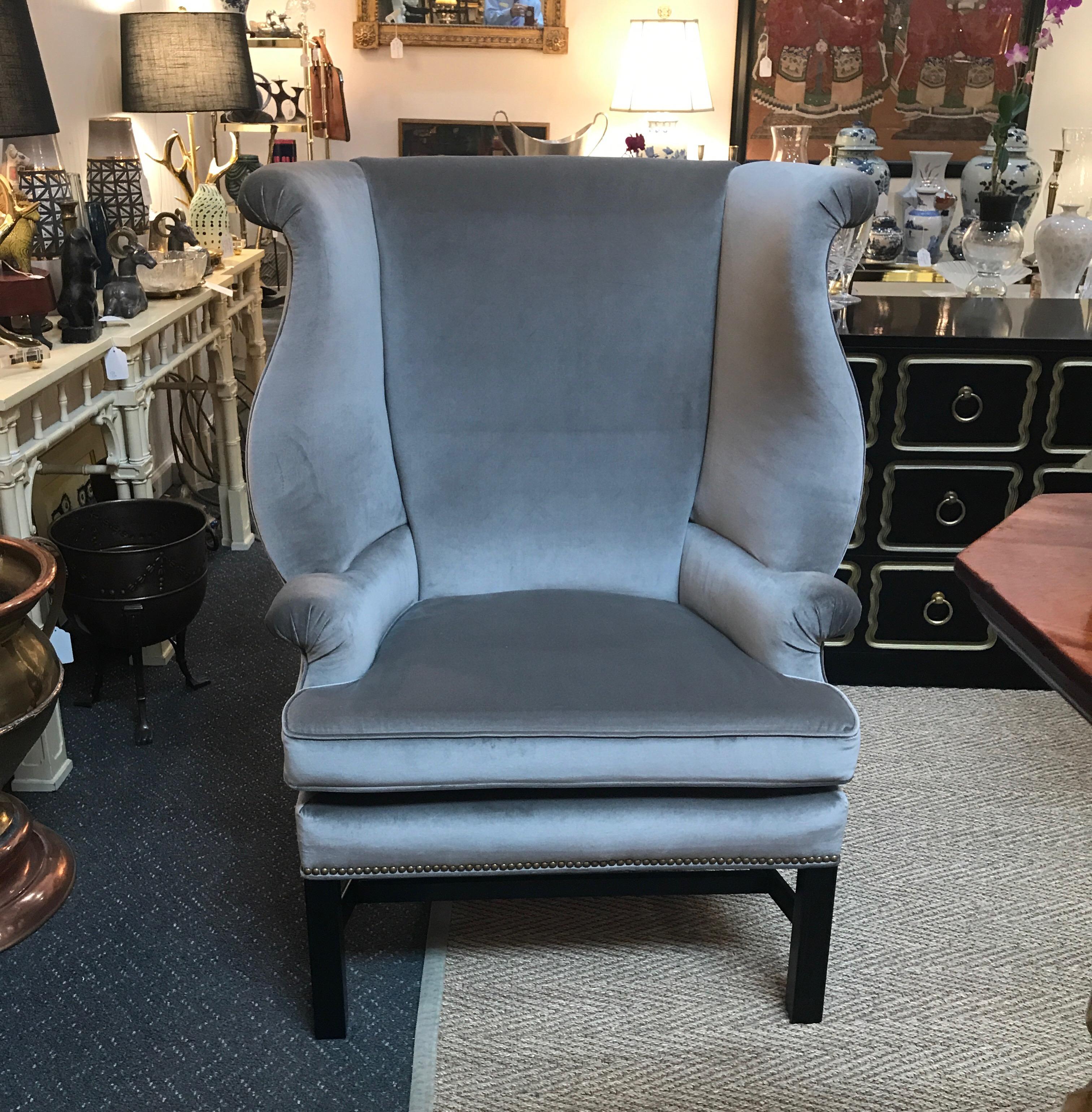 Sophisticated Large Wing Chair by Baker Furniture 1