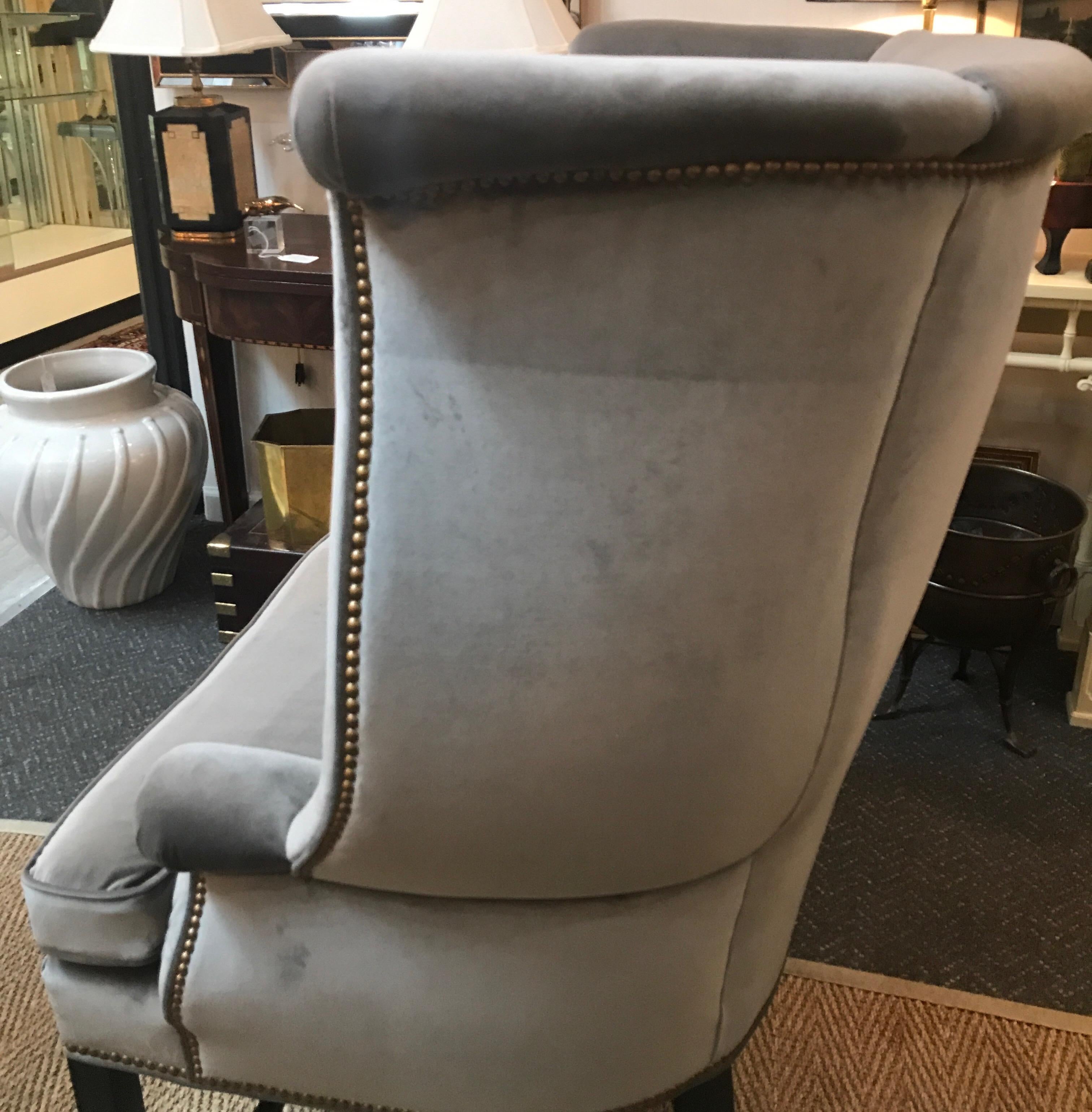 Chinese Chippendale Sophisticated Large Wing Chair by Baker Furniture