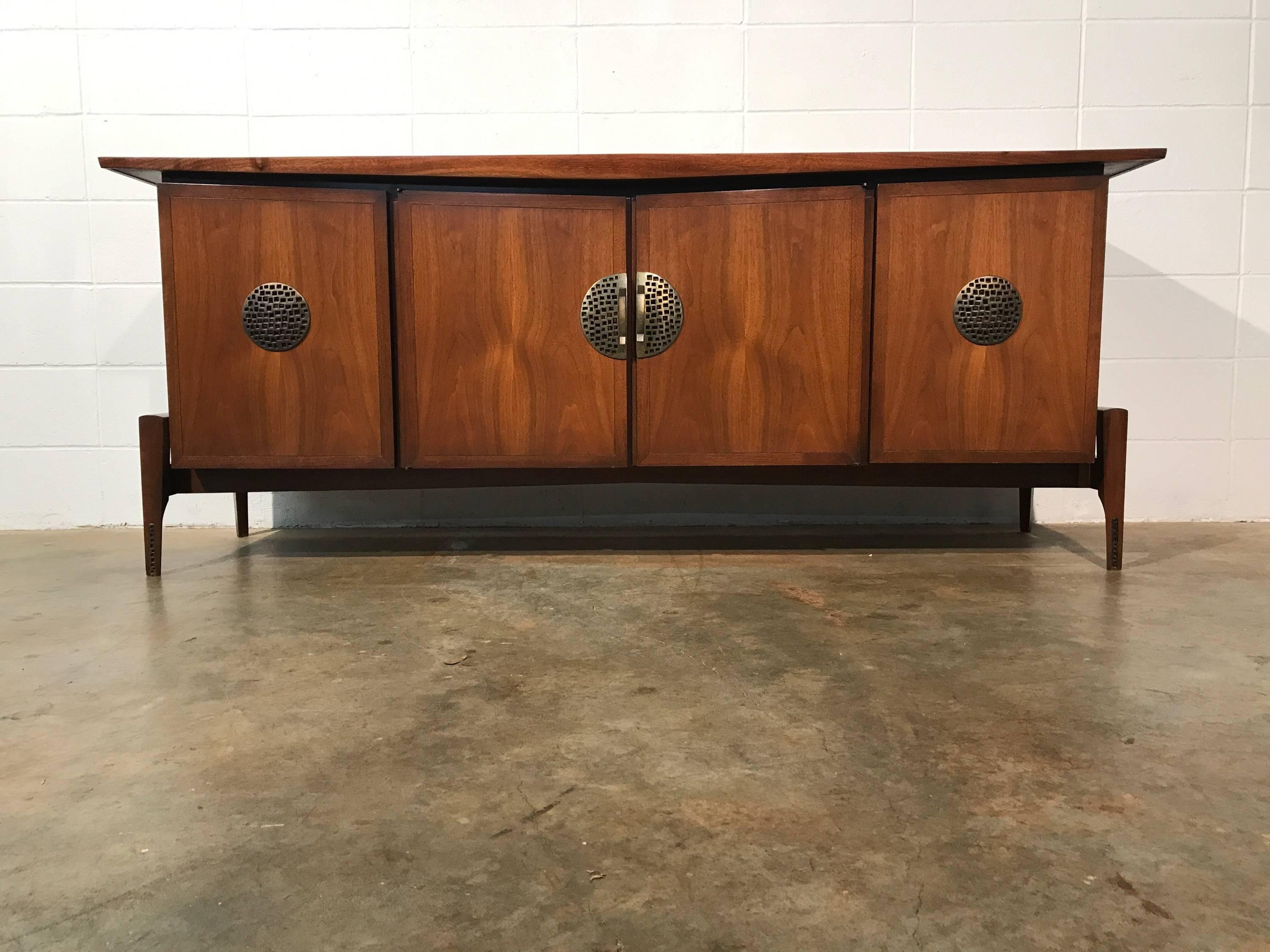 Sophisticated Mid-Century Modern Credenza Asian Flair Hobey Helen Baker 11