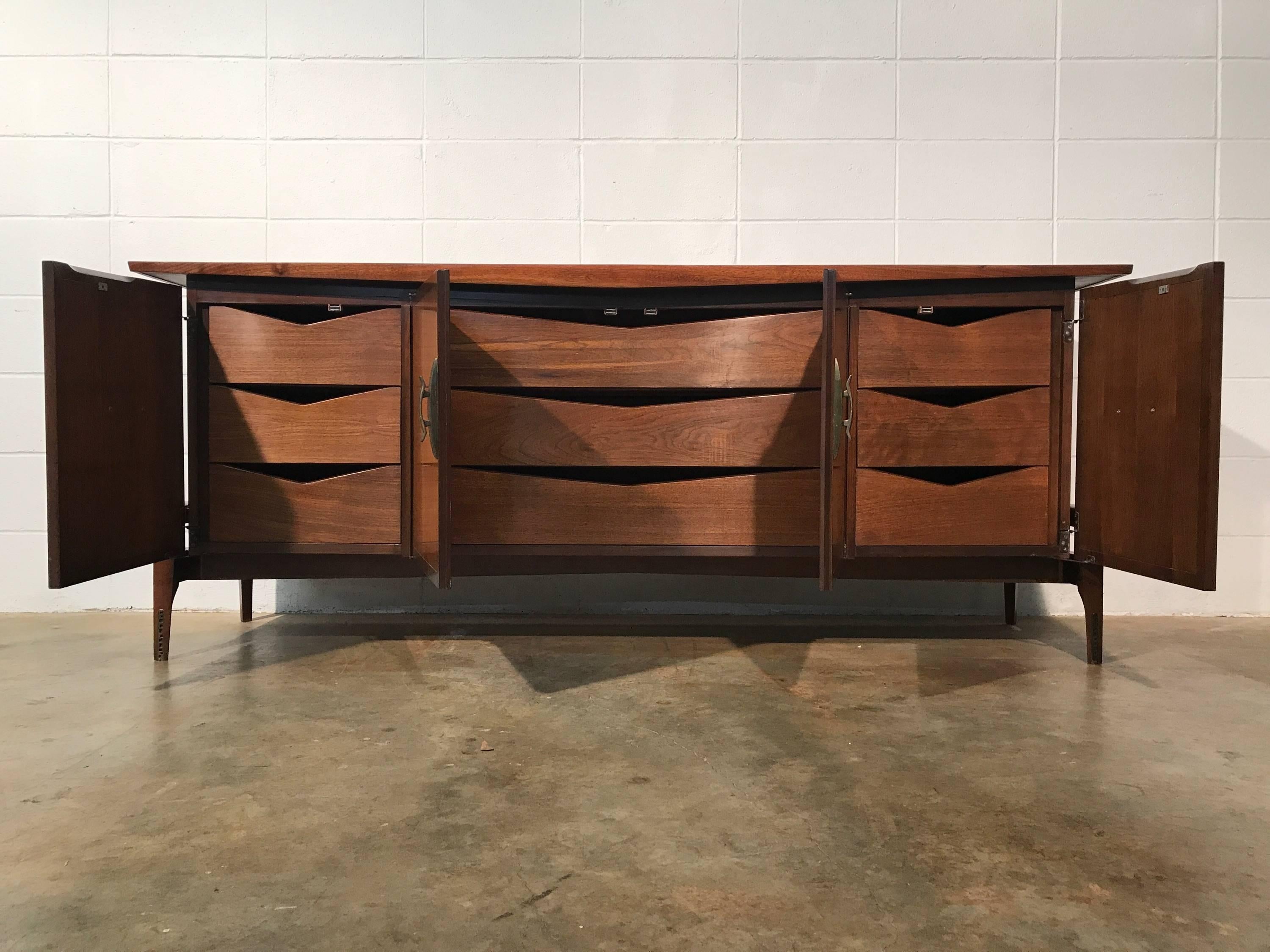 Sophisticated Mid-Century Modern Credenza Asian Flair Hobey Helen Baker 3
