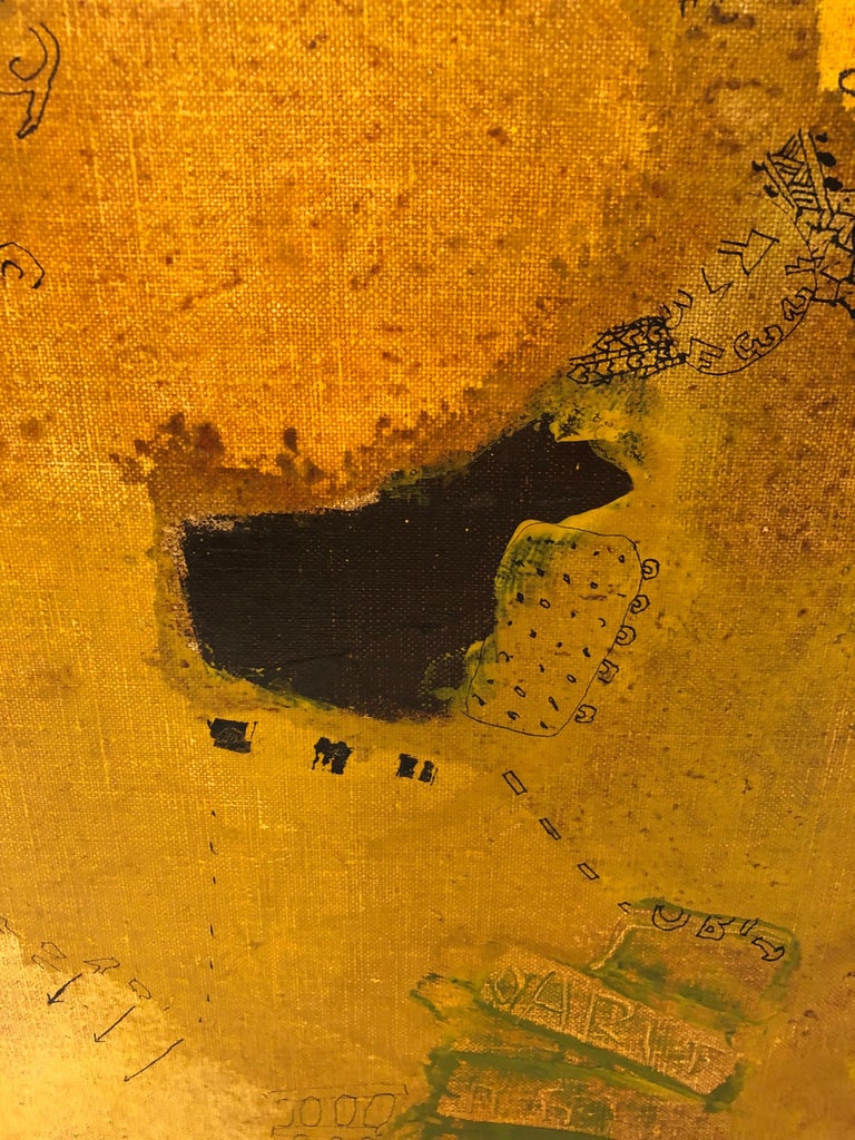 Sophisticated MidCentury Modern Japanese Abstract Painting by Yoshio