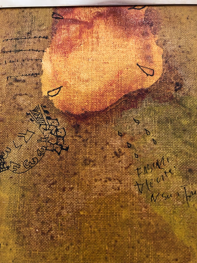 Sophisticated MidCentury Modern Japanese Abstract Painting by Yoshio