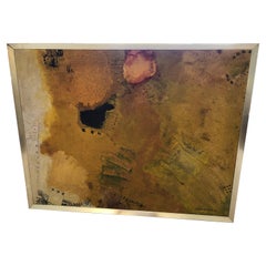Sophisticated Mid-Century Modern Japanese Abstract Painting by Yoshio Minomura