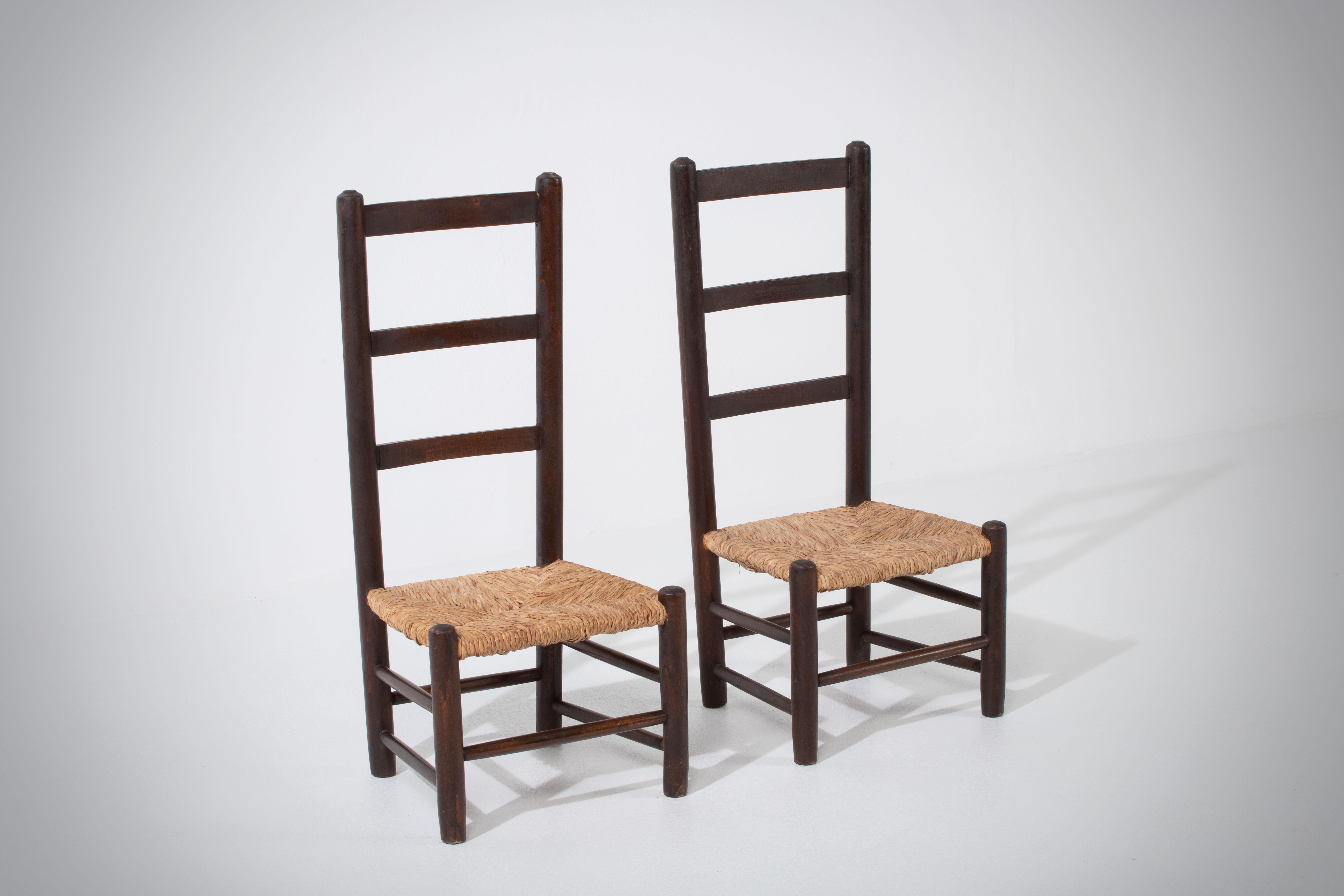 Art Deco Sophisticated Mid-Century Prie Dieu Chairs, aPair For Sale