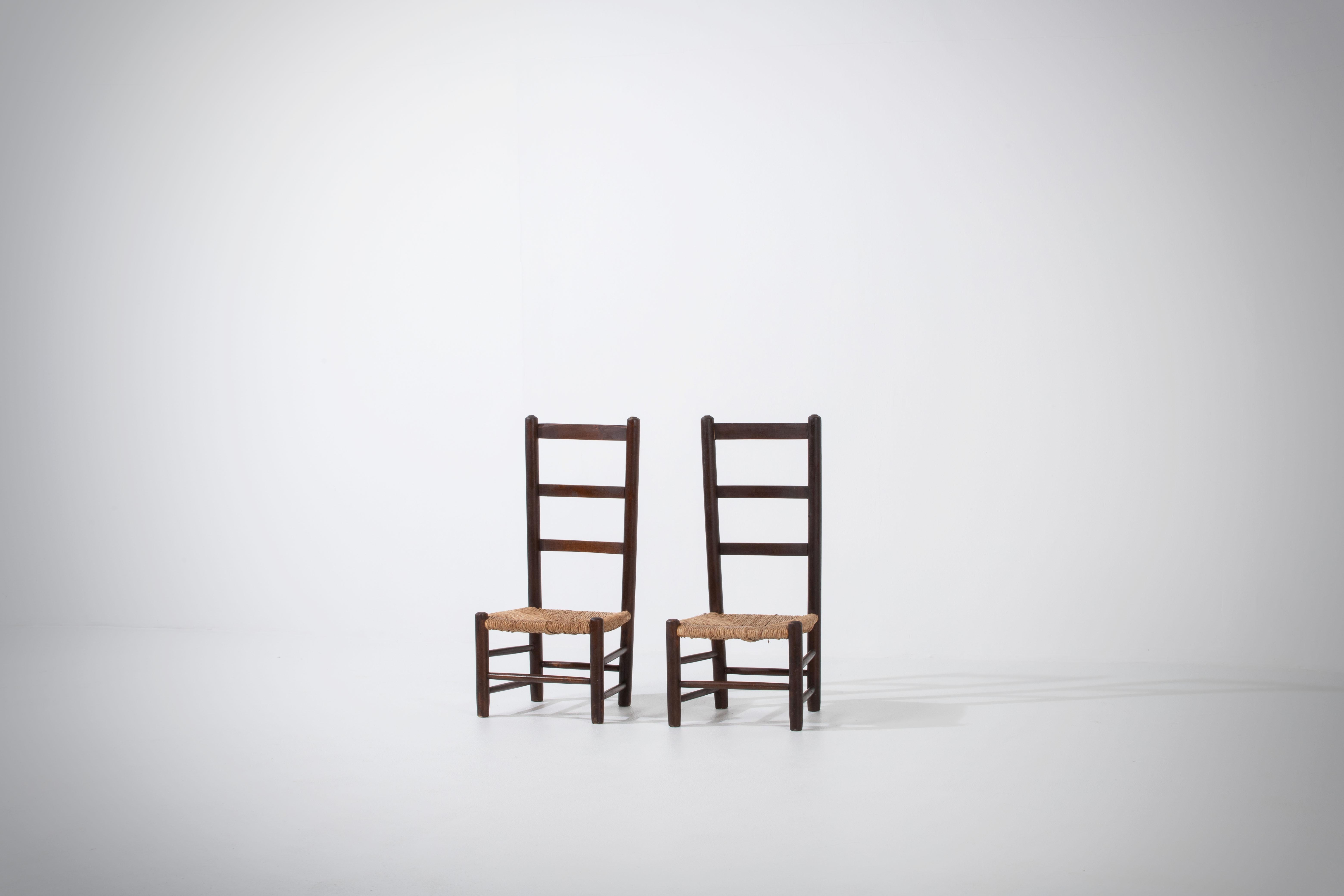 French Sophisticated Mid-Century Prie Dieu Chairs, aPair For Sale