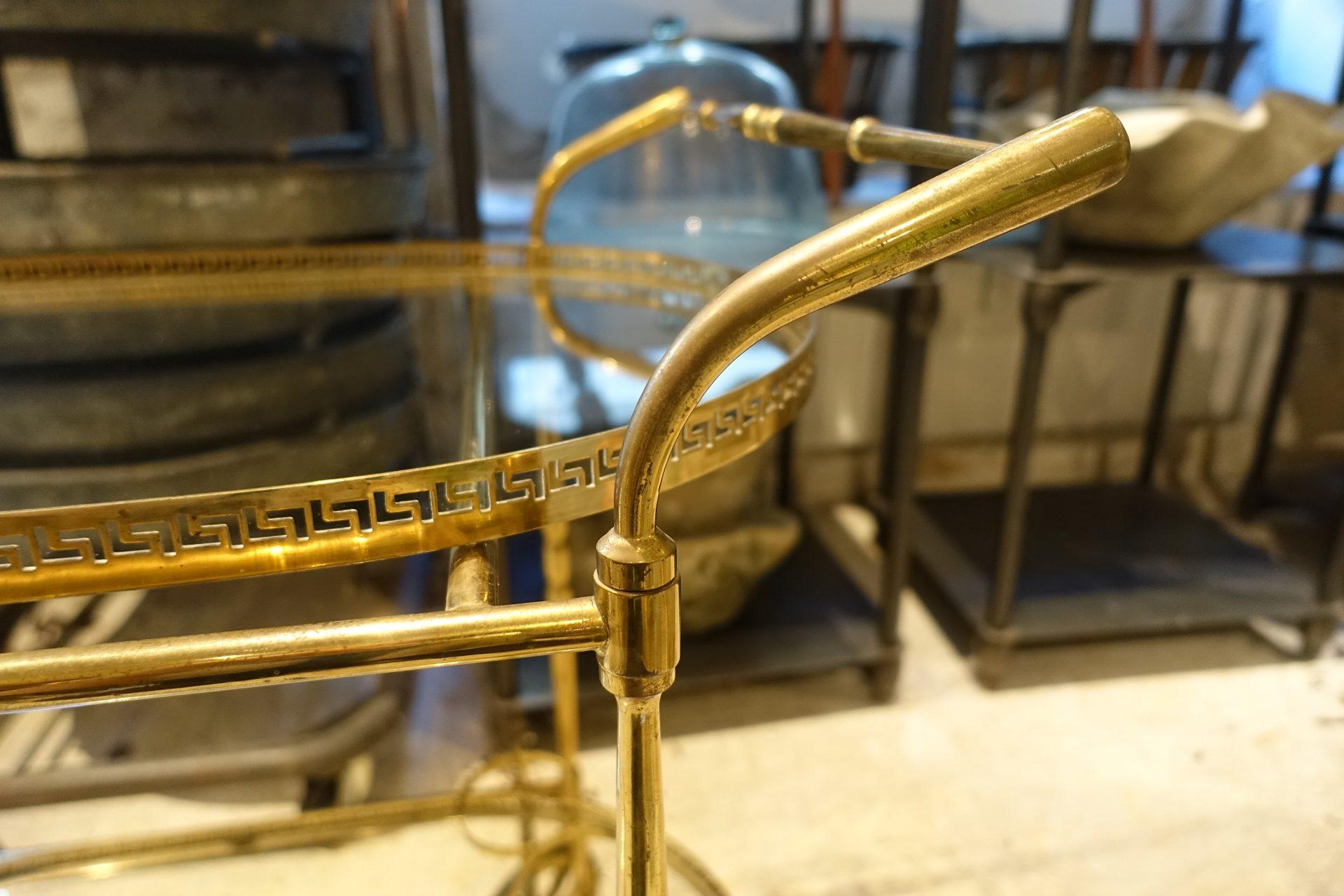 Sophisticated Midcentury French Drinks Trolley-Brass 1