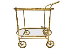 Sophisticated Midcentury French Drinks Trolley-Brass