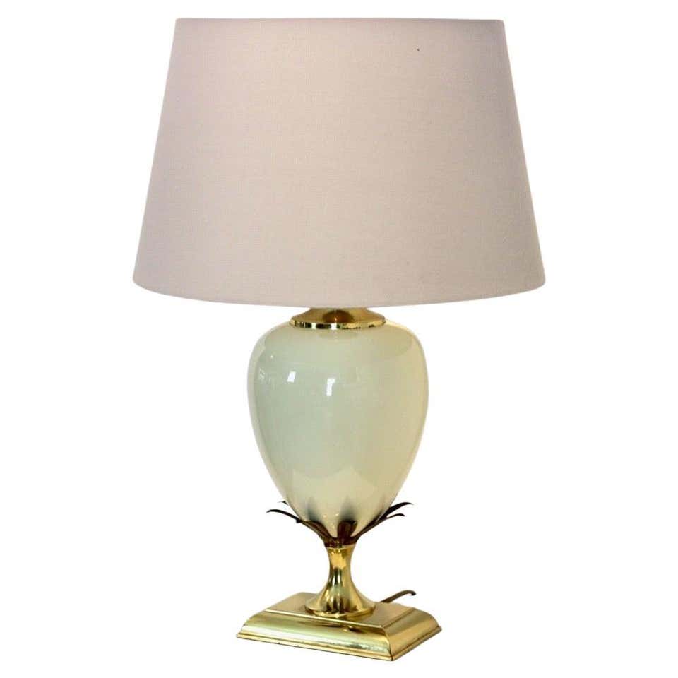 Vintage French Table Lamp in Faux Stone Attributed to Maison Le Dauphin ...