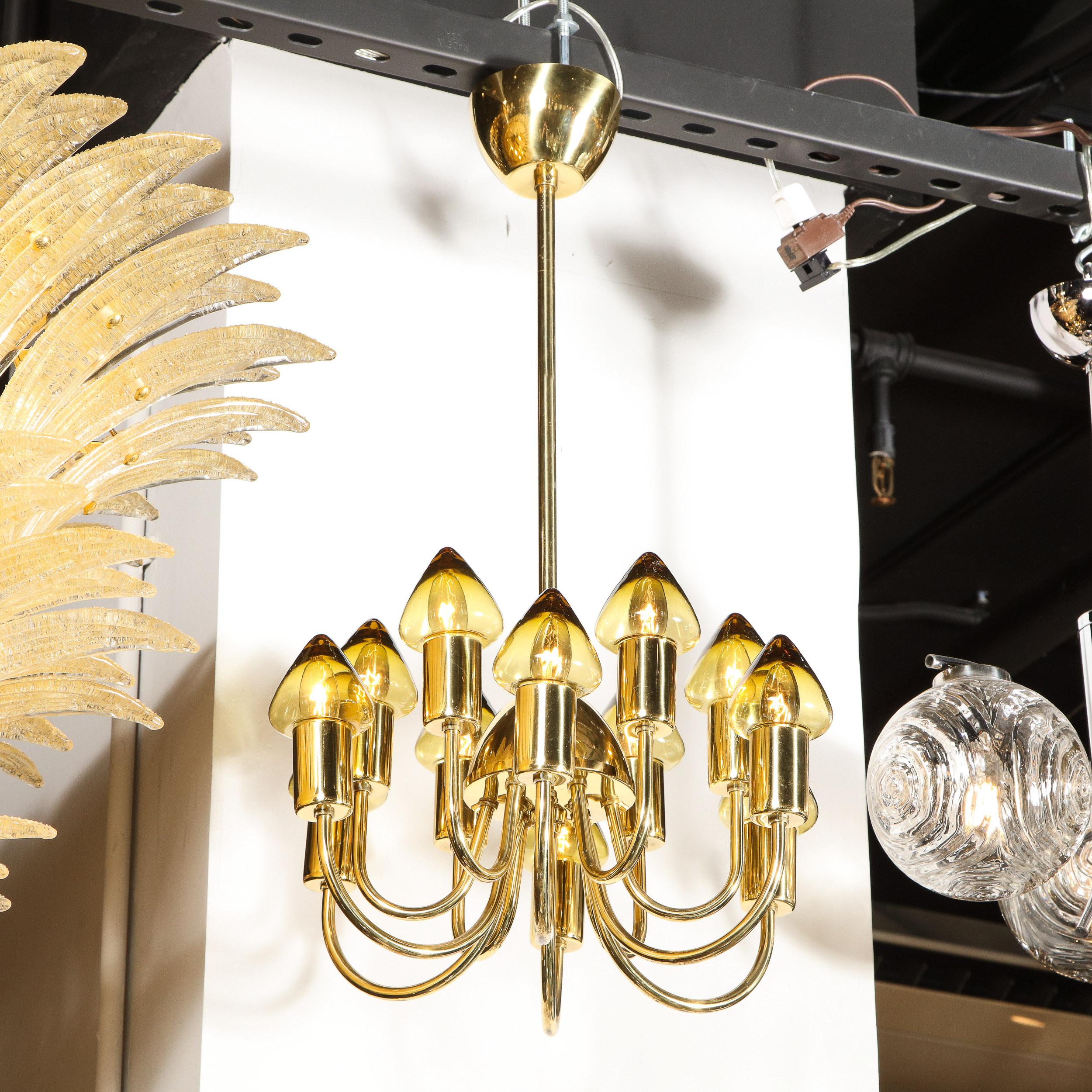 Mid-20th Century Sophisticated Midcentury Modernist Twelve-Arm Chandelier by Hans-Agne Jakobsson For Sale