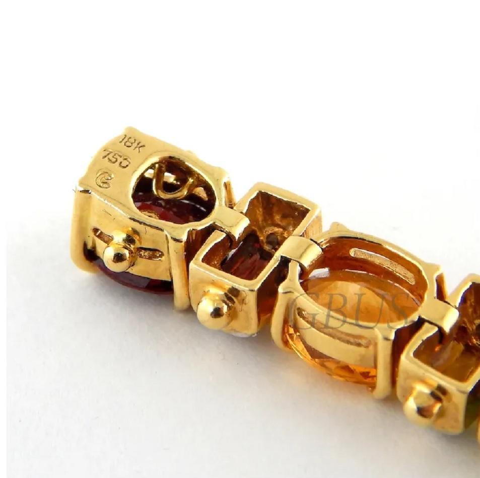 Women's Sophisticated Multi Natural Oval Cut Gemstones Ladies Bracelet in 18K Yellow Gol For Sale