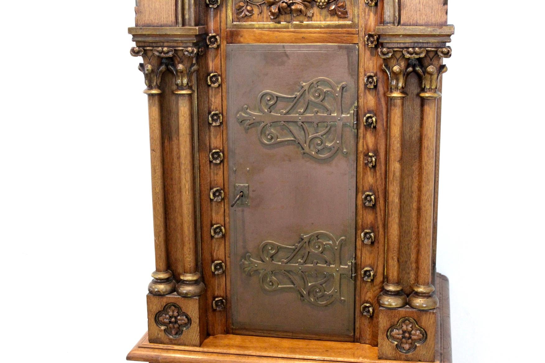 German Sophisticated Oak Church Tabernacle Cabinet For Sale