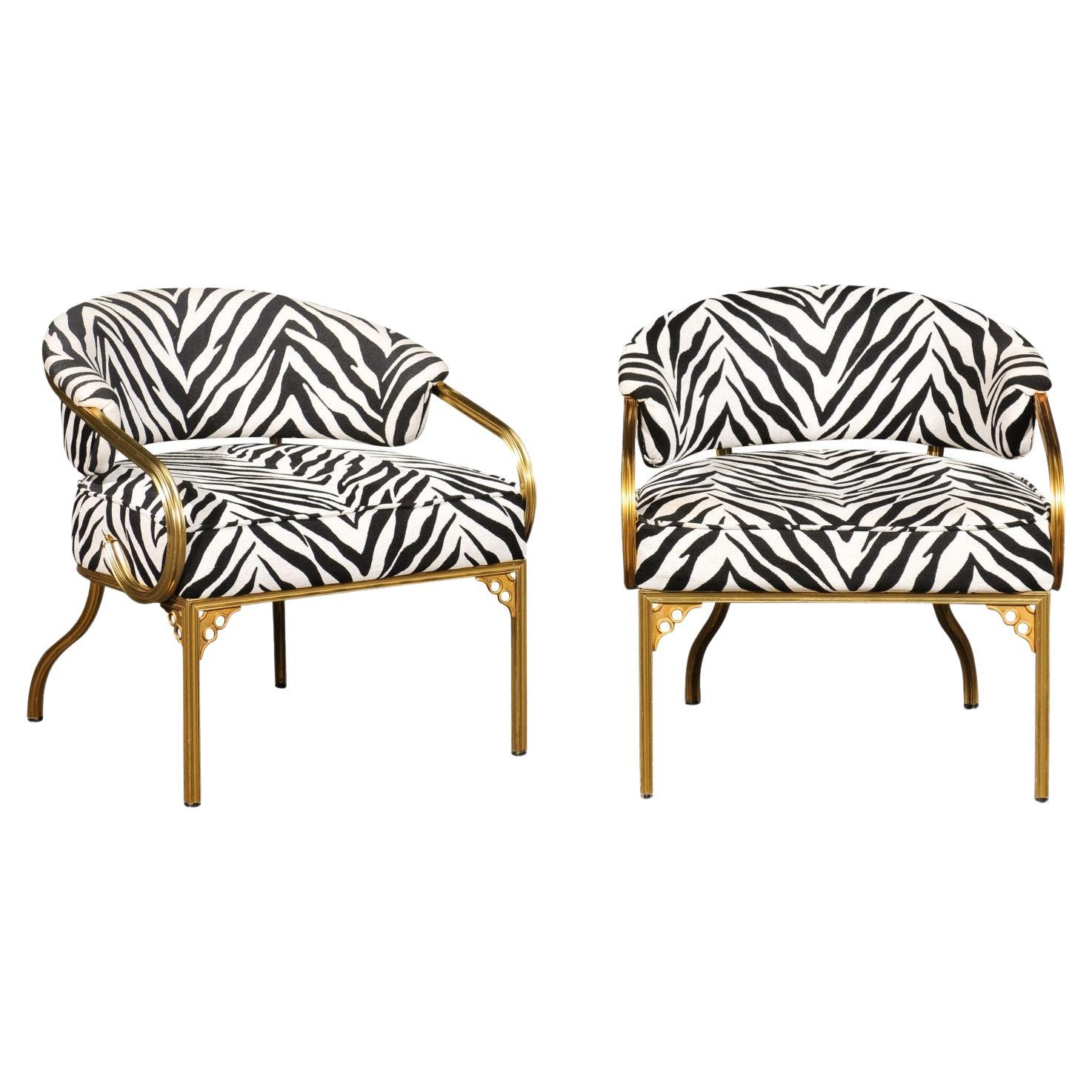 Paire de chaises longues Art Déco sophistiquées de John Van Korert pour Troy Sunshade 