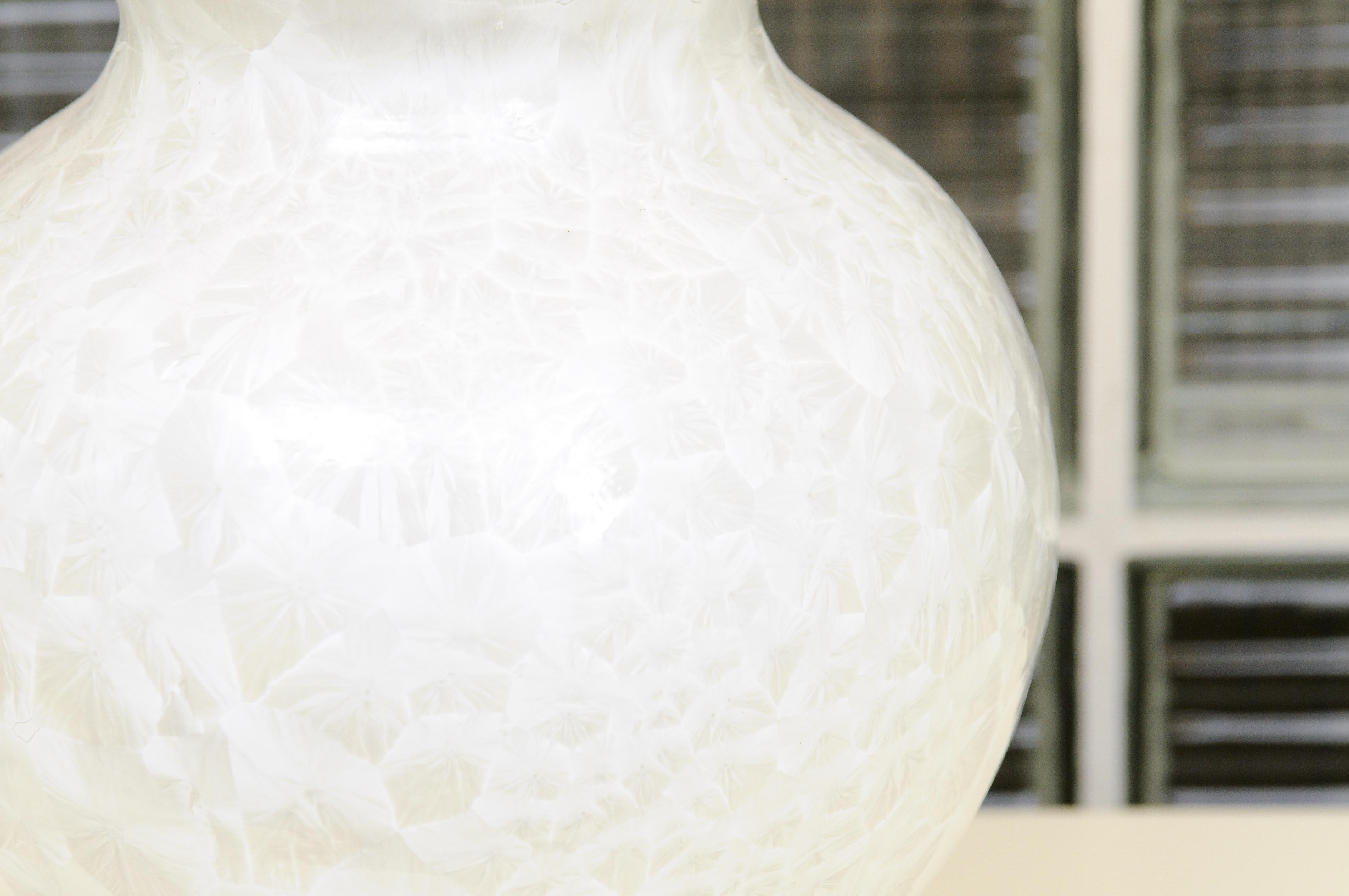 Sophisticated Pair of Custom Large Fish-Scale Glaze Ceramic Double Gourd Lamps For Sale 1