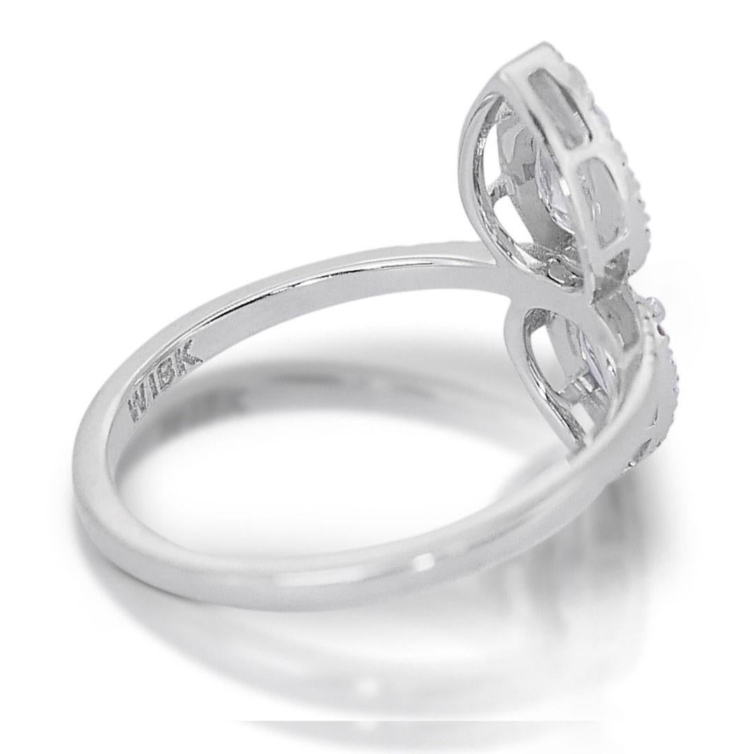 Sophisticated Pear Diamond Ring in 18K White Gold 1