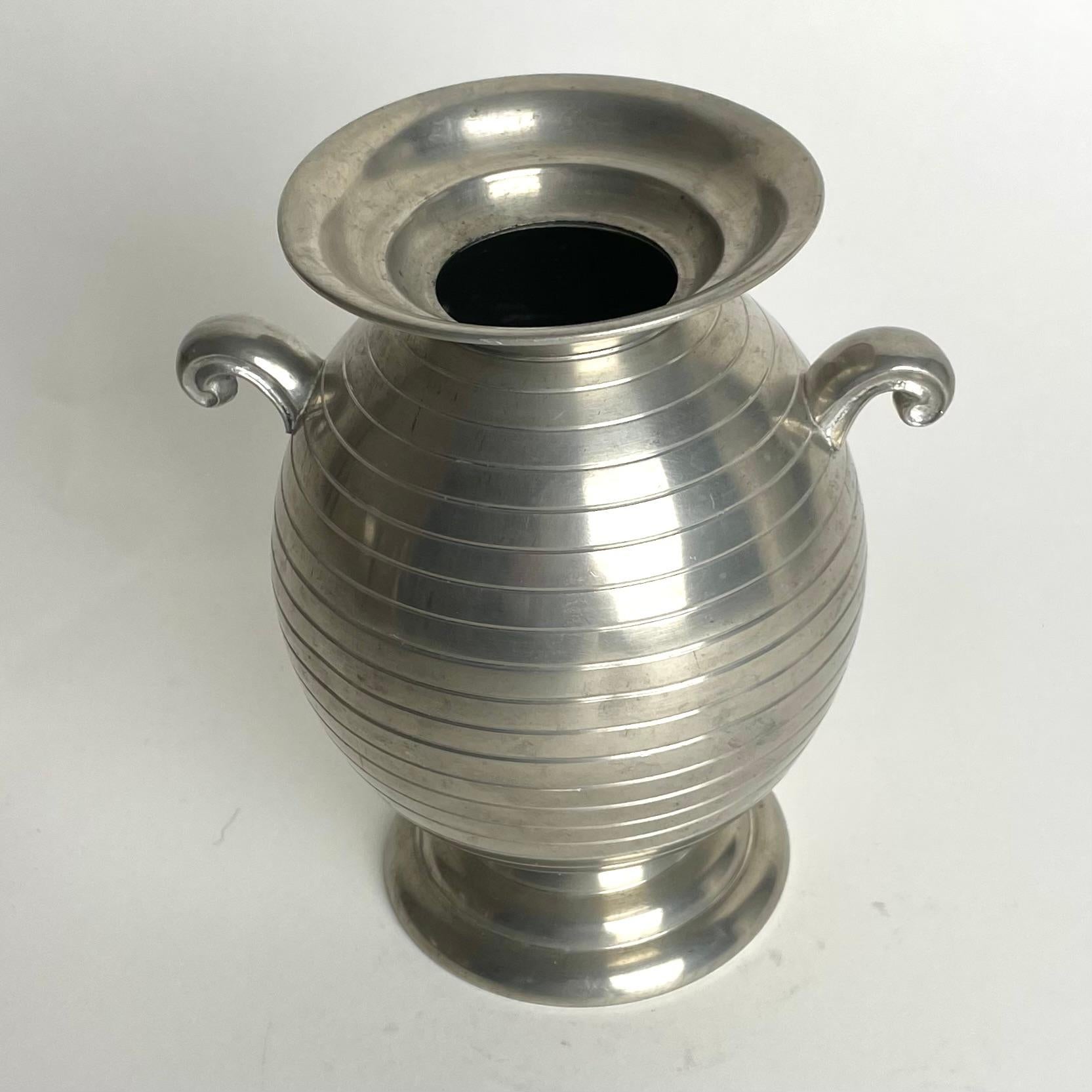 Mid-20th Century Sophisticated pewter vase in Swedish Grace dated 1936 For Sale