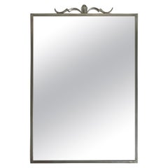 Sophisticated Pewter Wall Mirror by Edvin Ollers in Swedish Grace from 1928