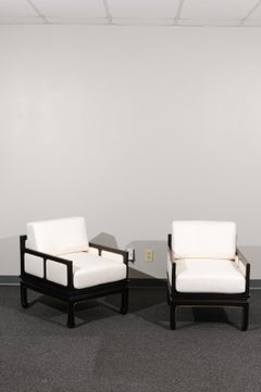 Sophisticated Restored Pair of Lounge Chairs by Baker Furniture, circa 1960
