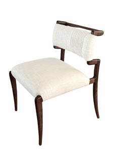 Sophisticated Restored Set of 14 Walnut Klismos Chairs after Charles Allen