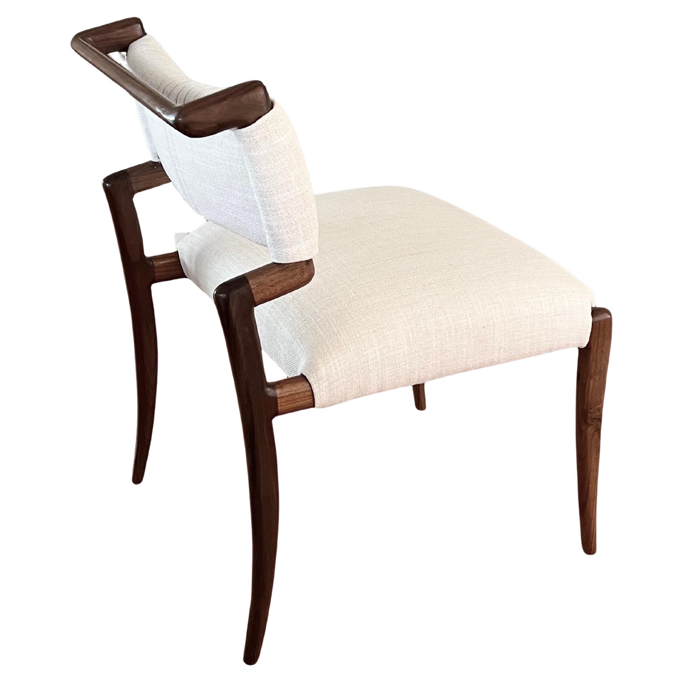 Sophisticated Restored Set of 14 Walnut Klismos Chairs after Charles Allen