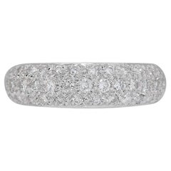Sophisticated Round Brilliant Pave Diamond Ring 
