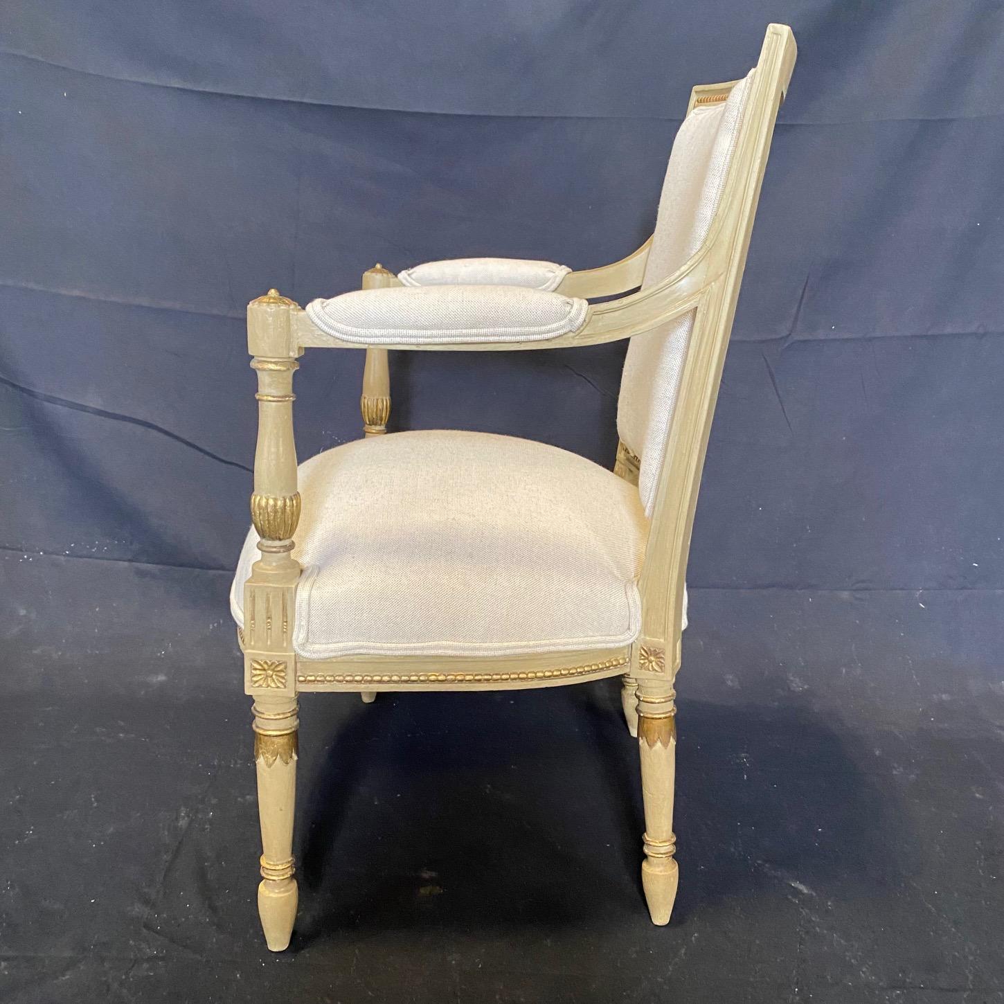 Sophisticated Set of Four 19th Century French Neoclassical Side Dining Chairs 7