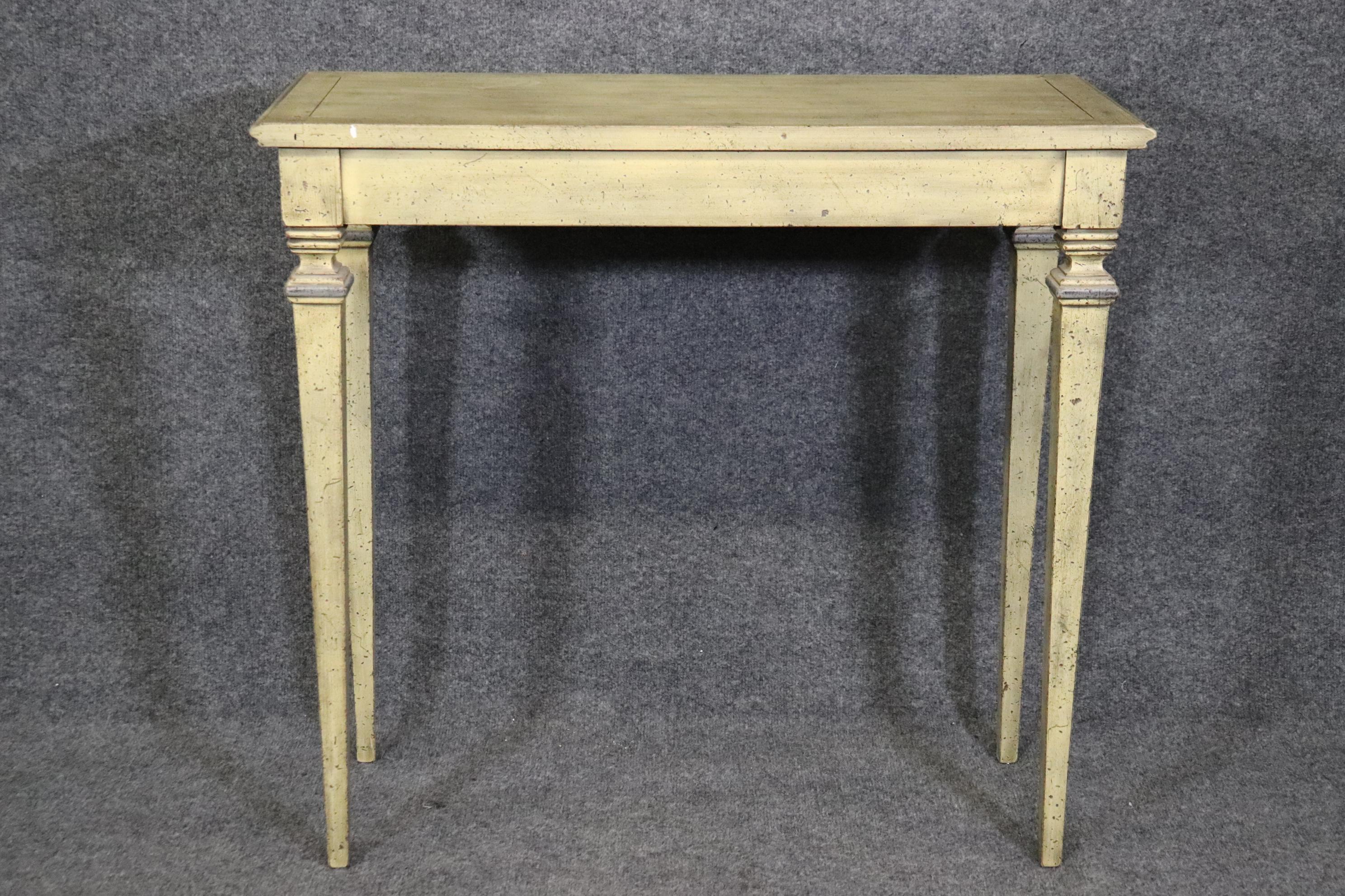Mid-20th Century Sophisticated Shallow Depth French Directoire Paint Decorated Console Table For Sale