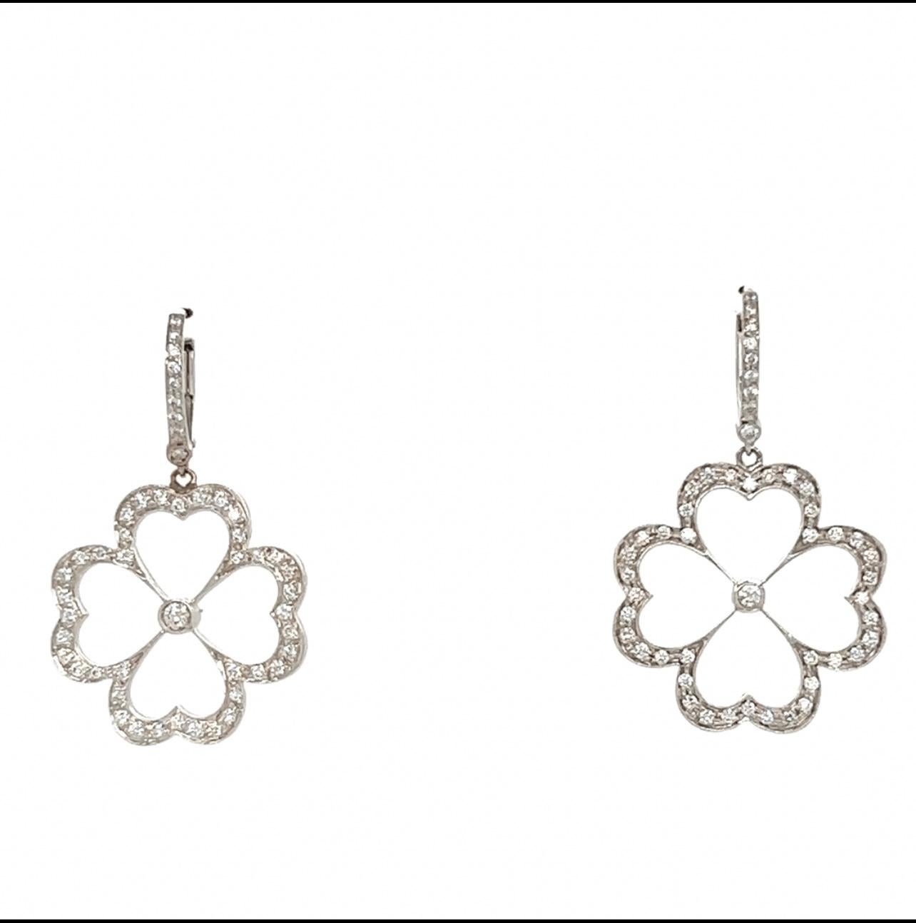 white clover earrings