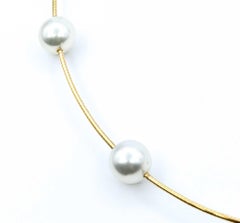 Sophisticated South Sea Pearl Station Necklace in 18k Yellow Gold