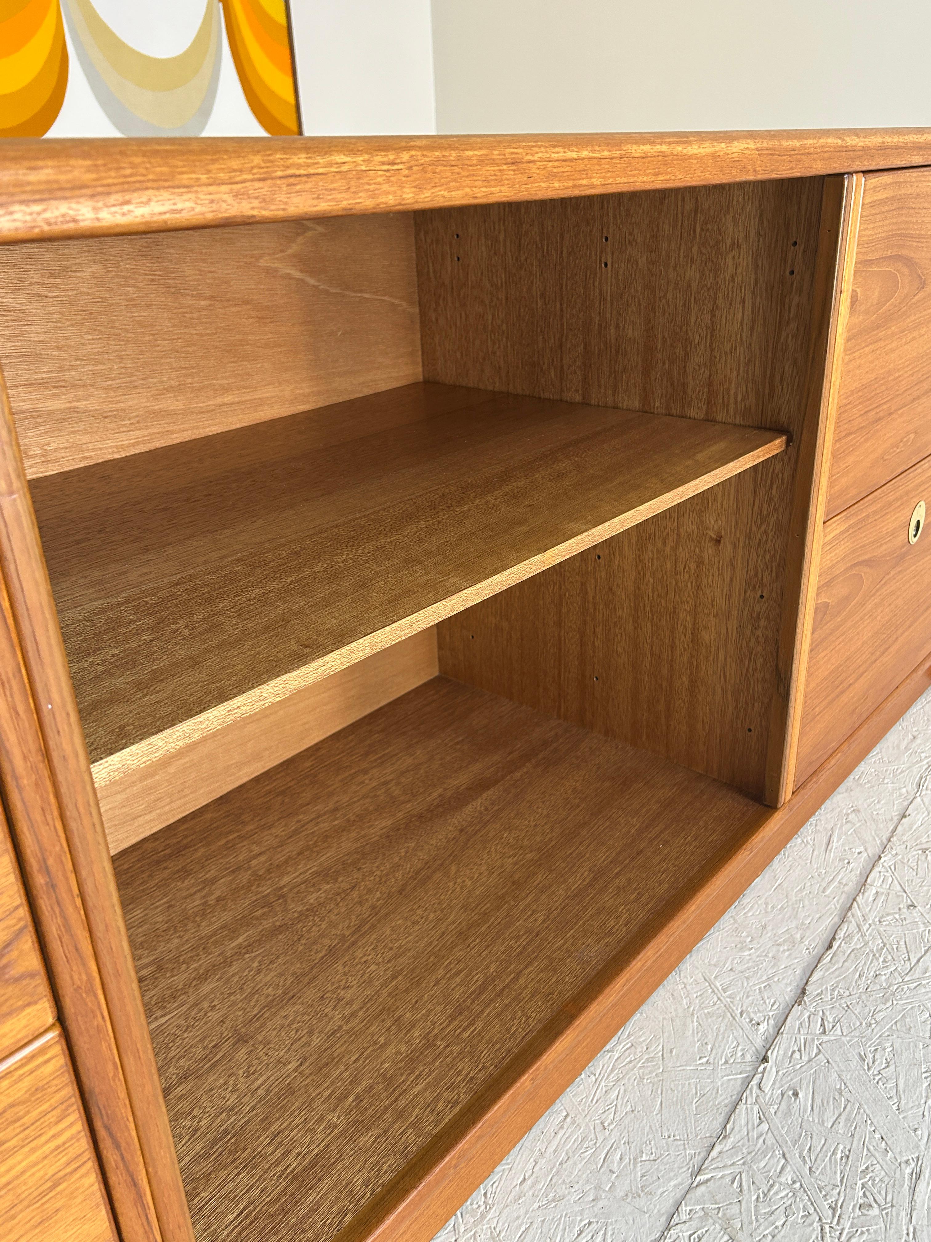 Scandinavian Modern Sophisticated Teak Credenza For Sale