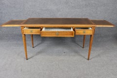 Sophisticated Three Drawer French Leather Top Louis XVI Style Writing Desk