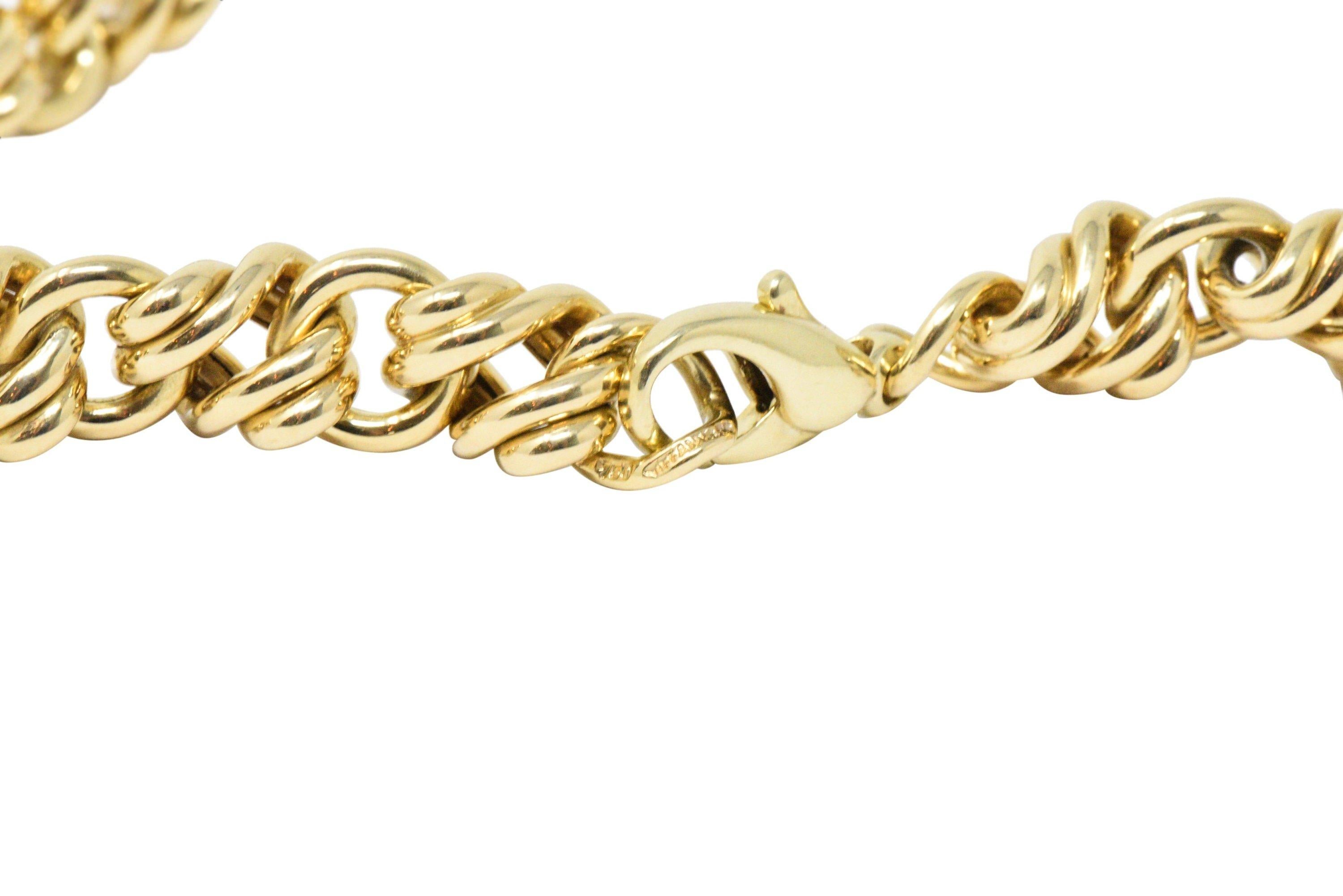 Modern Sophisticated Tiffany & Co. 18 Karat Gold Twisted Link Collar Necklace