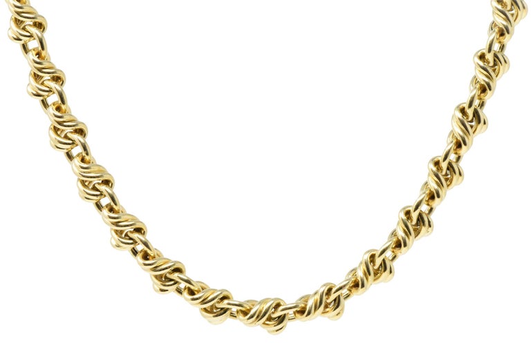 Sophisticated Tiffany and Co. 18 Karat Gold Twisted Link Collar ...
