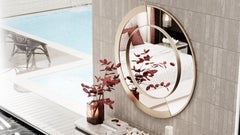 Zarok Round Mirror With Wooden And Metallic Frame