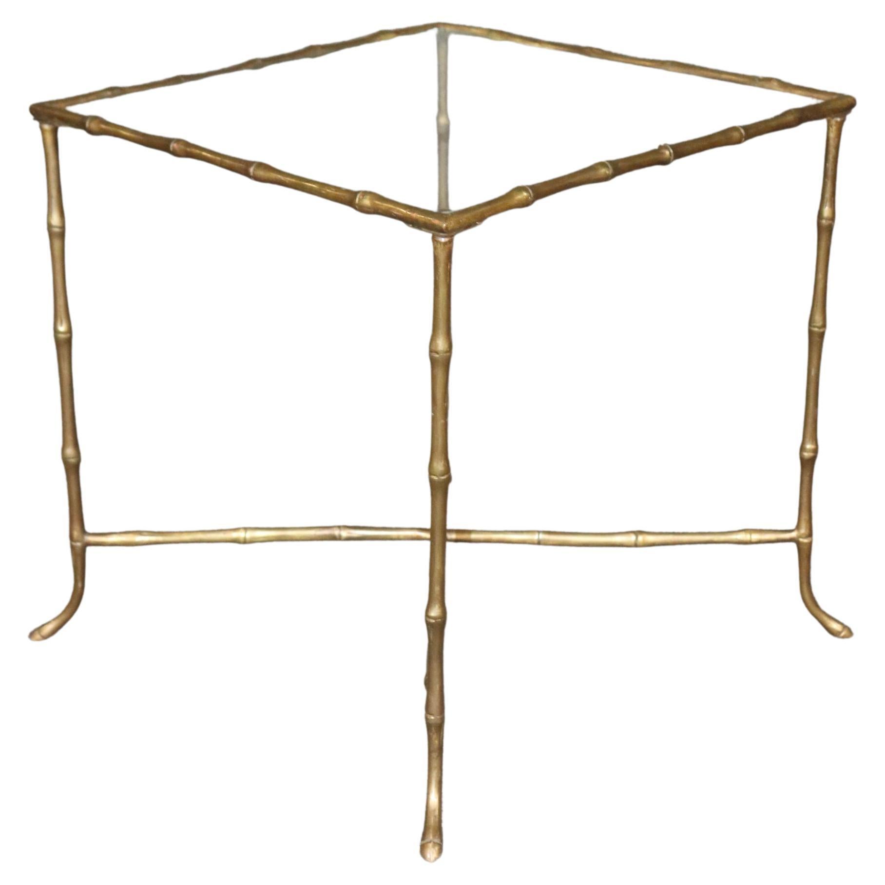 Sophistictated Maison Bagues Style Square Faux Bamboo End Table, circa 1960