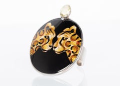 Pulsera Sopho Gongliashvili Cloisonńe Esmalte Leopardo Topacio
