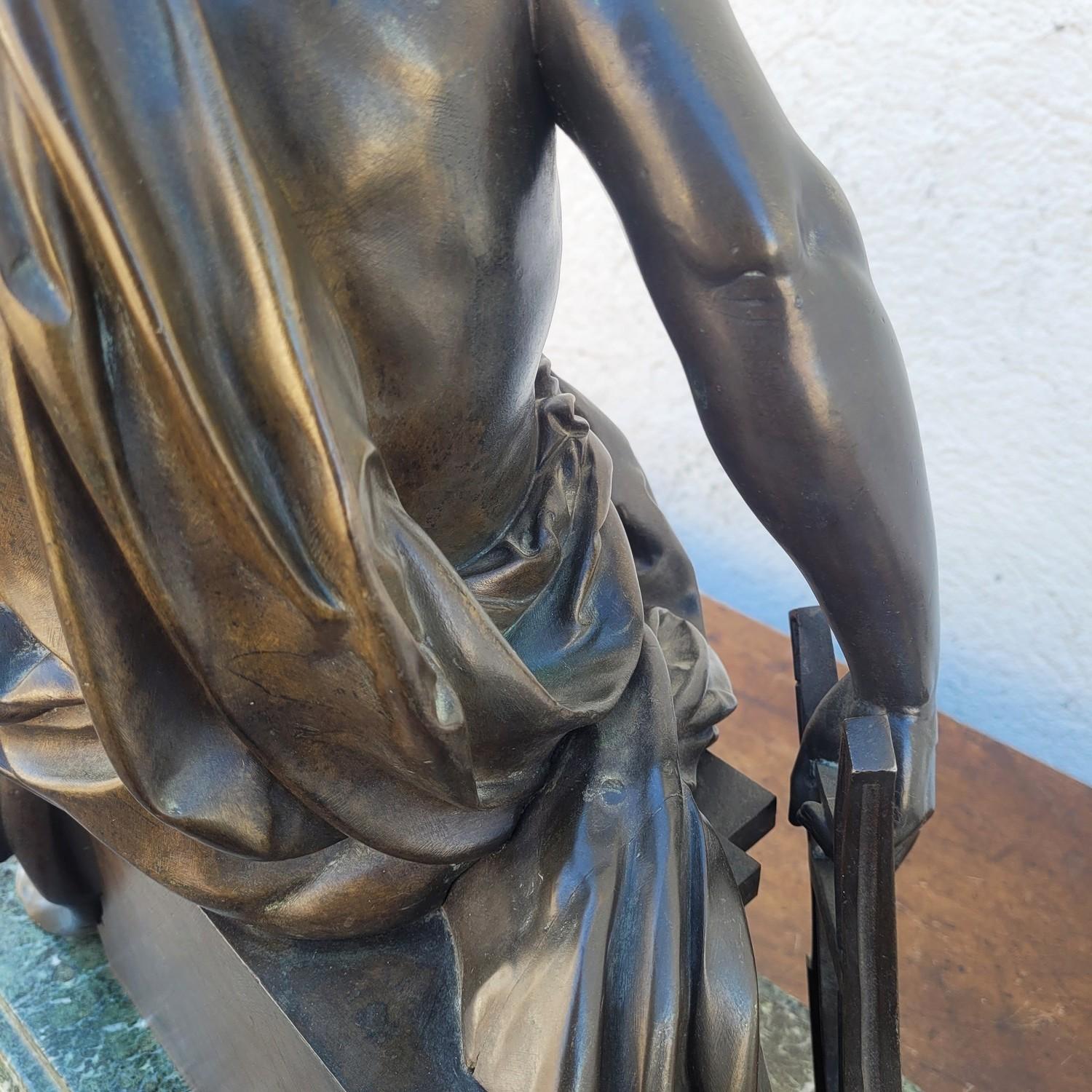 Sofocle, grande scultura in bronzo, XIX secolo in vendita 9
