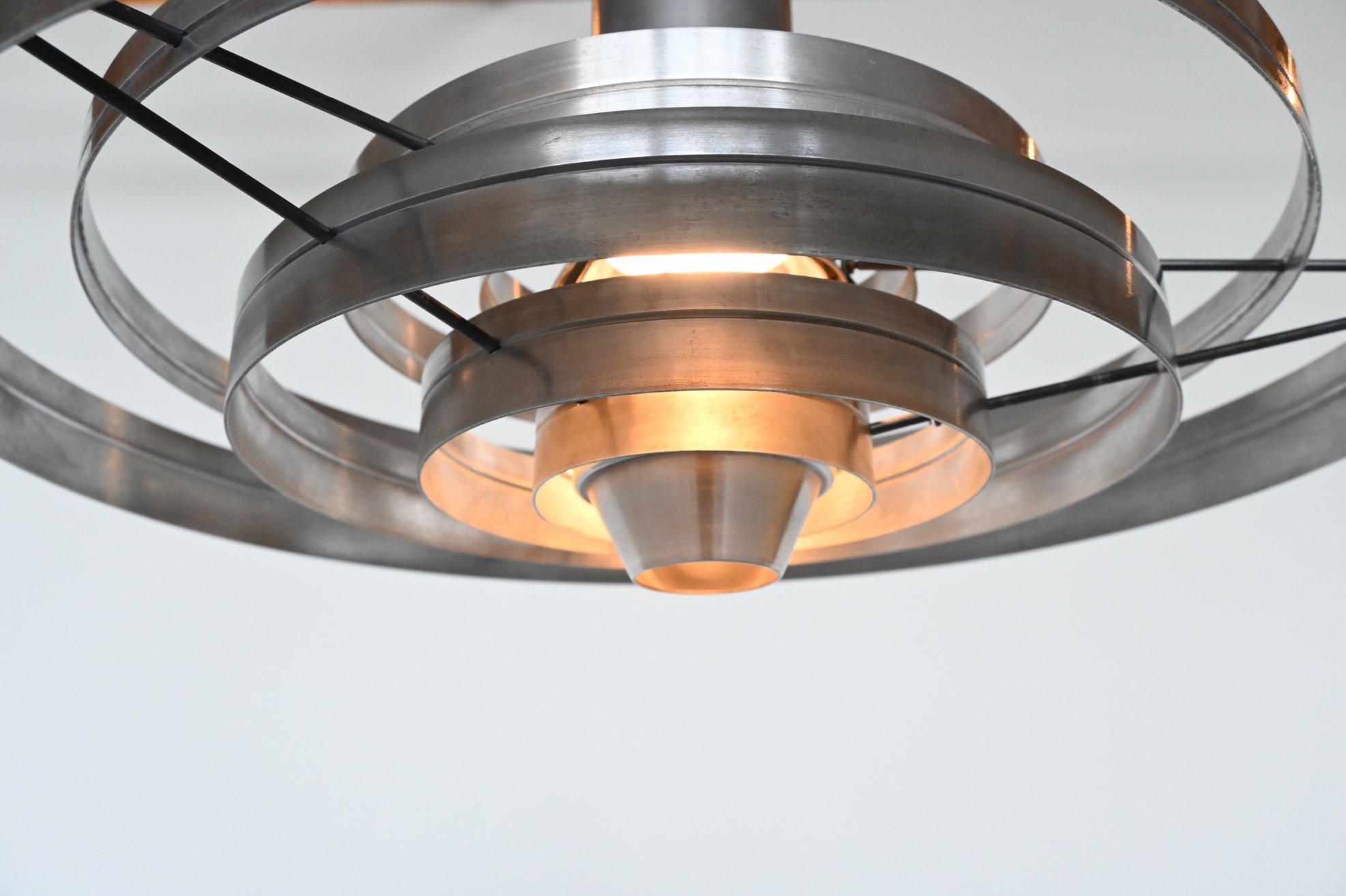 Brushed Sophus Frandsen Fibonacci Pendant Lamp Fog & Morup, Denmark, 1963